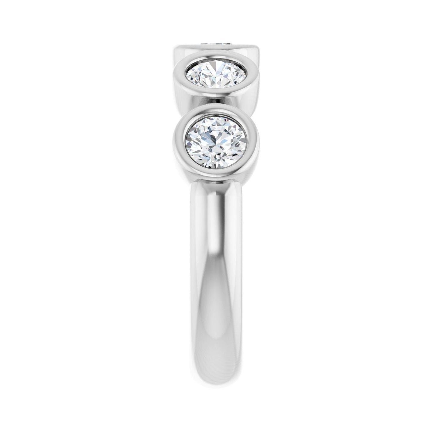Bezel-Set Anniversary Band - Round 3MM-4MM | Metal Type=Platinum | Diamond Size=4MM | Image 1