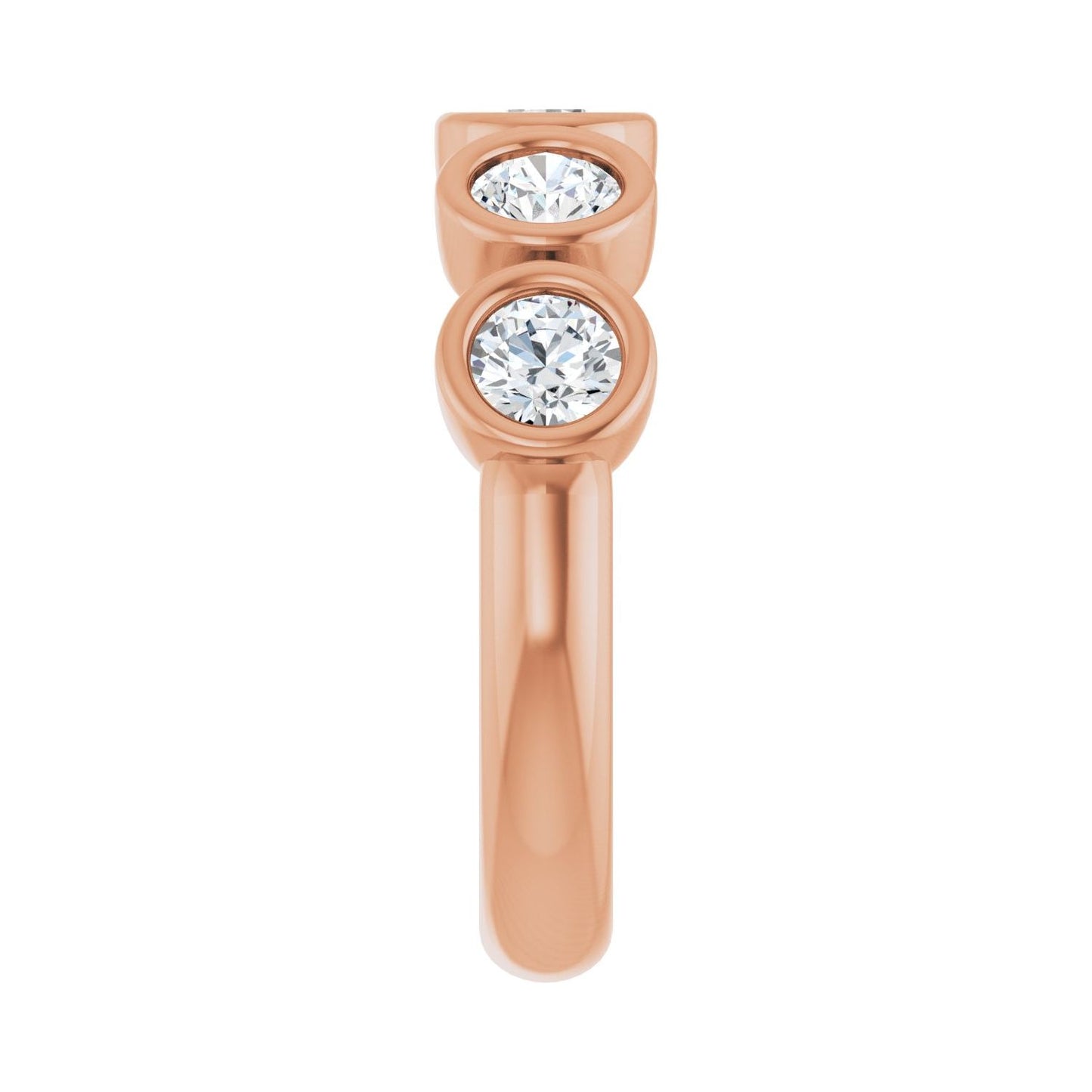 Bezel-Set Anniversary Band - Round 3MM-4MM | Metal Type=14K Rose Gold | Diamond Size=4MM | Image 1