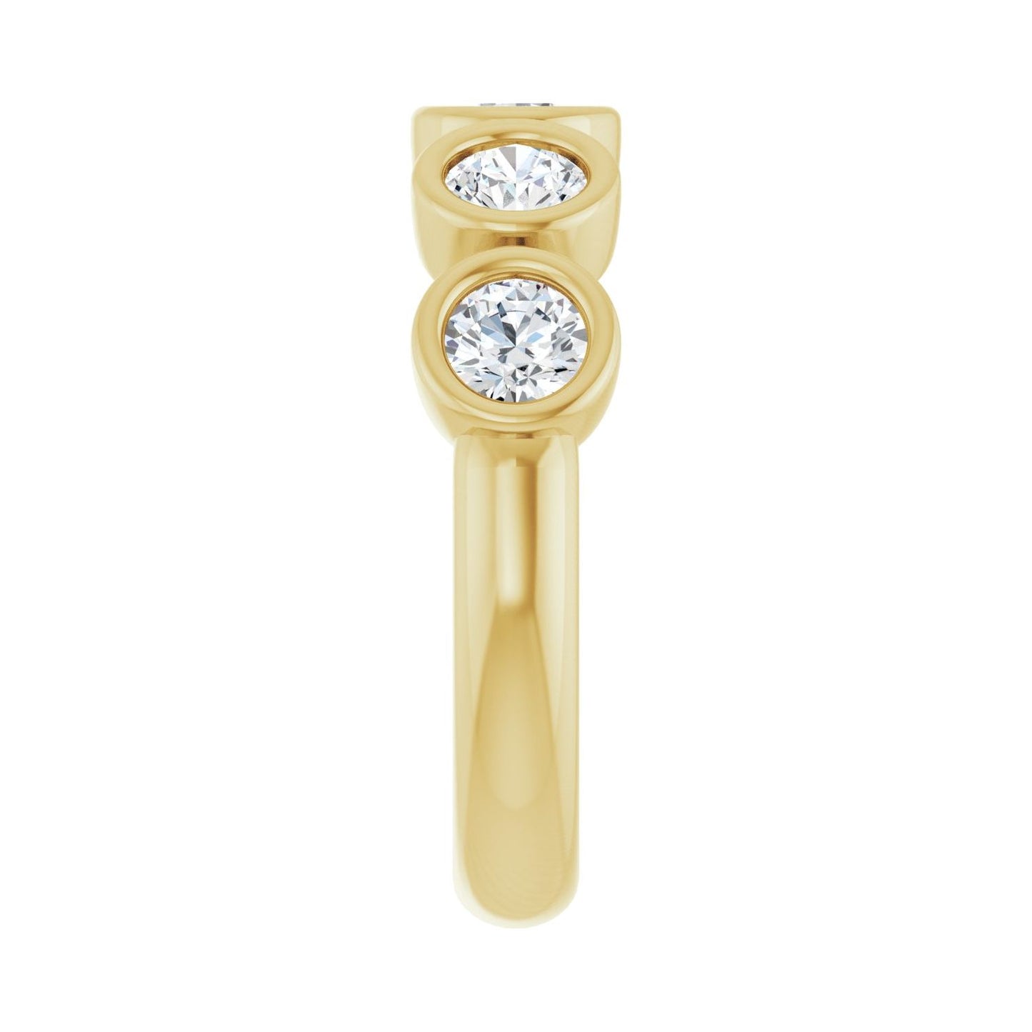 Bezel-Set Anniversary Band - Round 3MM-4MM | Metal Type=14K Yellow Gold | Diamond Size=4MM | Image 1