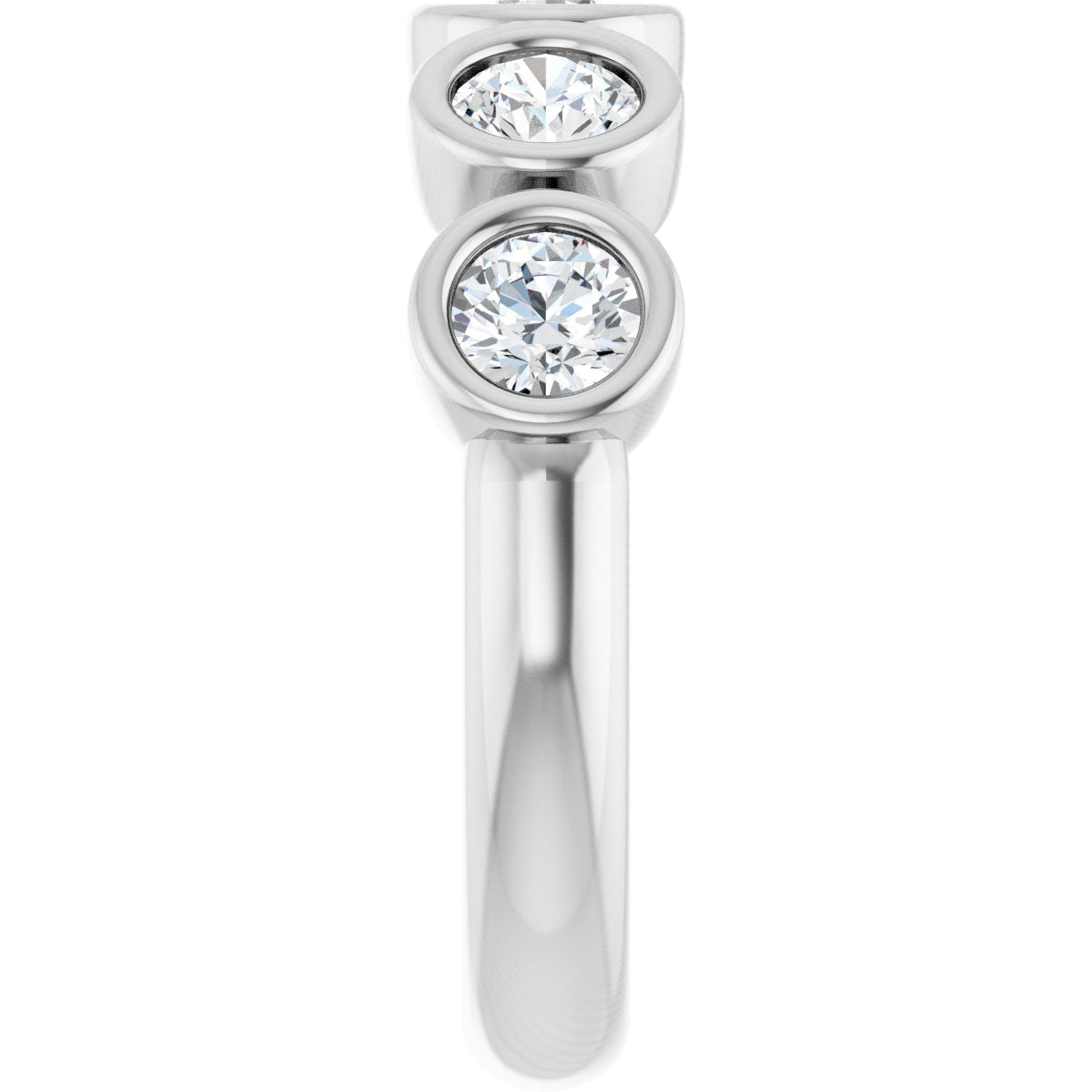 Bezel-Set Anniversary Band - Round | Metal Type=14K White Gold | Diamond Size=4MM | Image 2