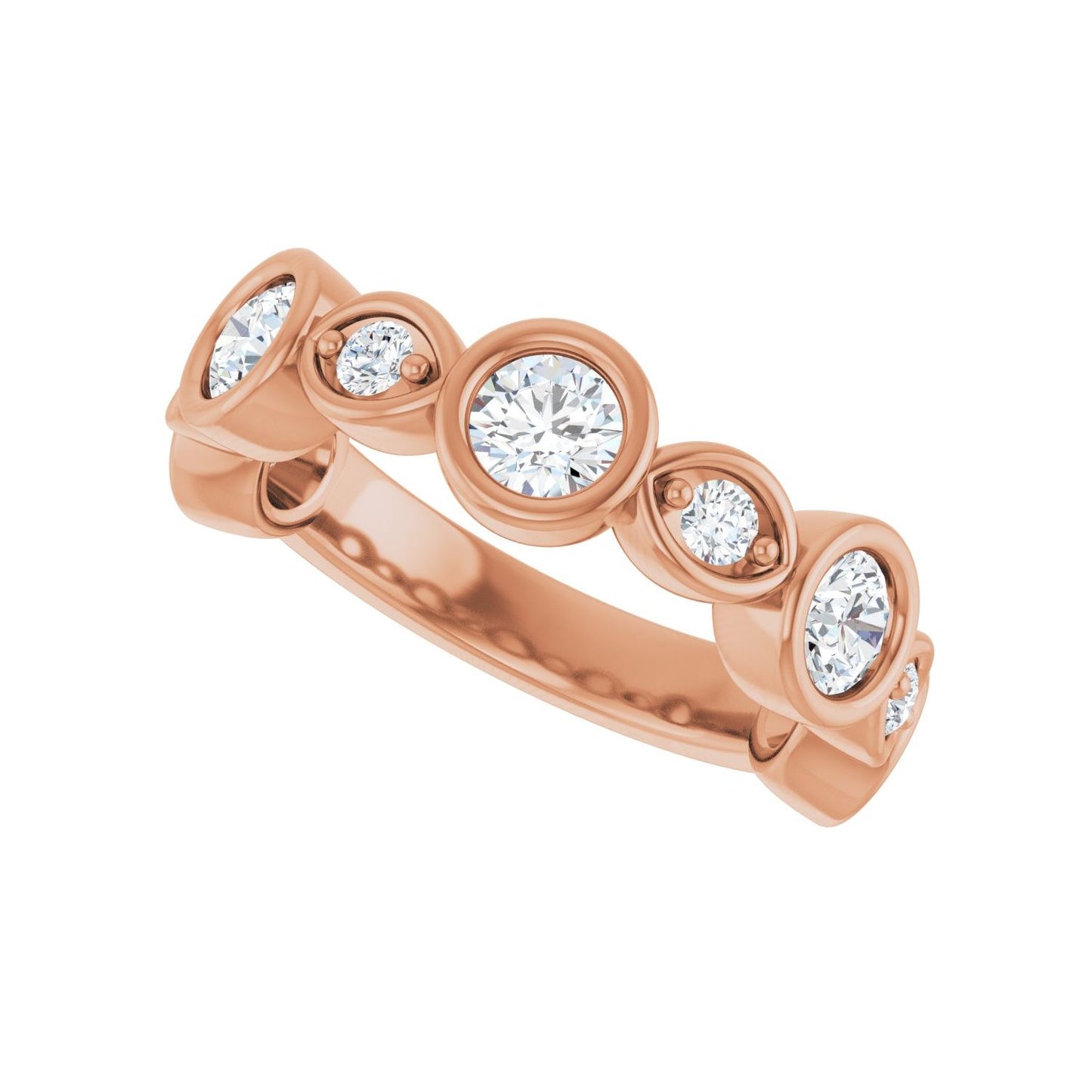 Anniversary Band - Round 3MM-4MM | Metal Type=14K Rose Gold | Diamond Size=4MM | Image 2