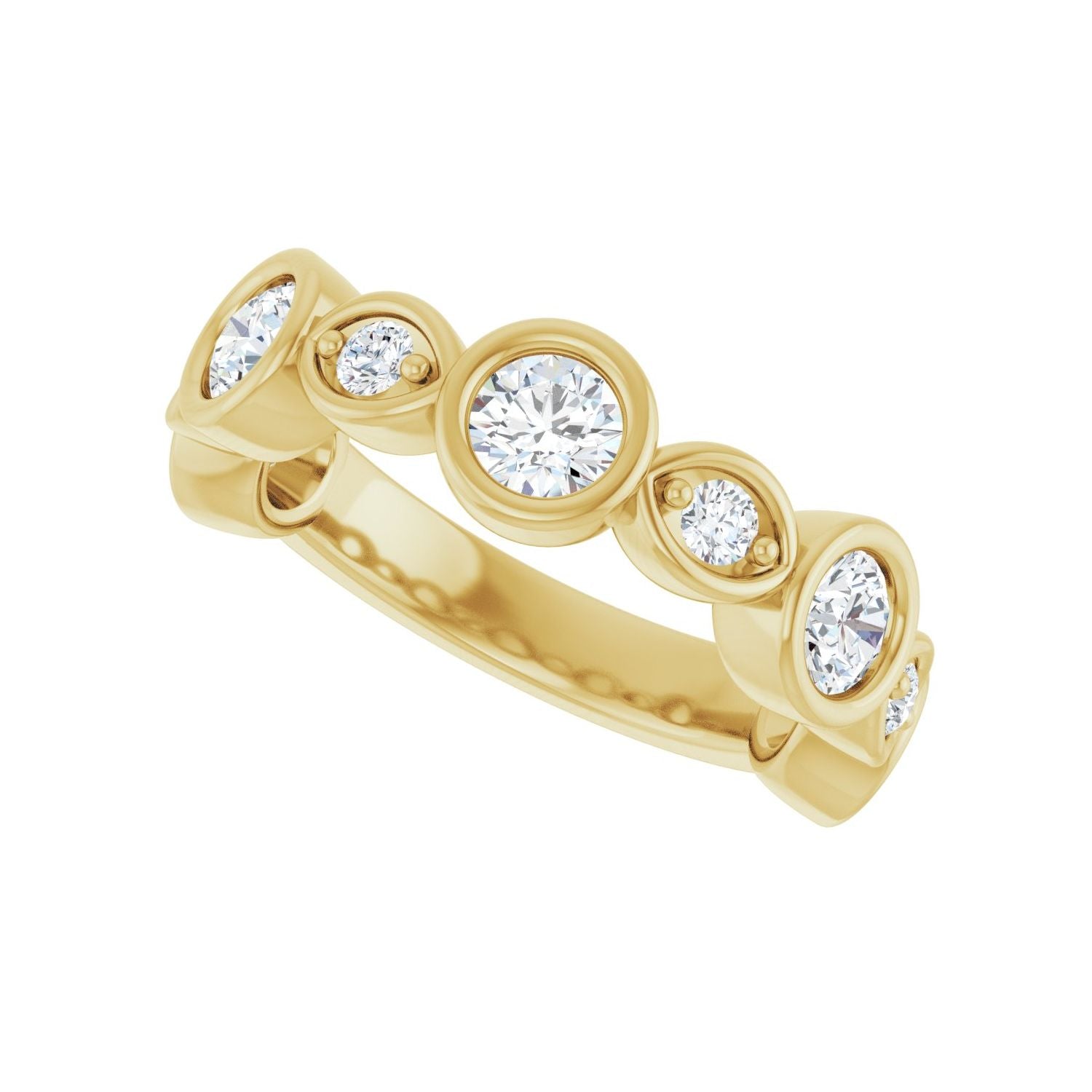 Anniversary Band - Round 3MM-4MM | Metal Type=14K Yellow Gold | Diamond Size=4MM | Image 2