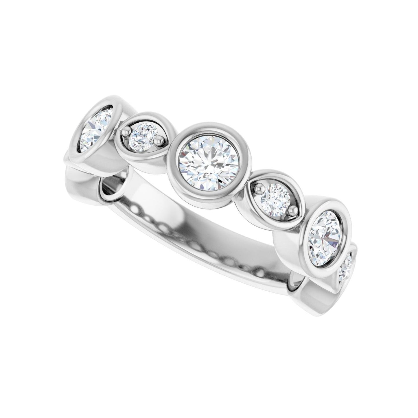 Anniversary Band - Round 3MM-4MM | Metal Type=14K White Gold | Diamond Size=4MM | Image 2