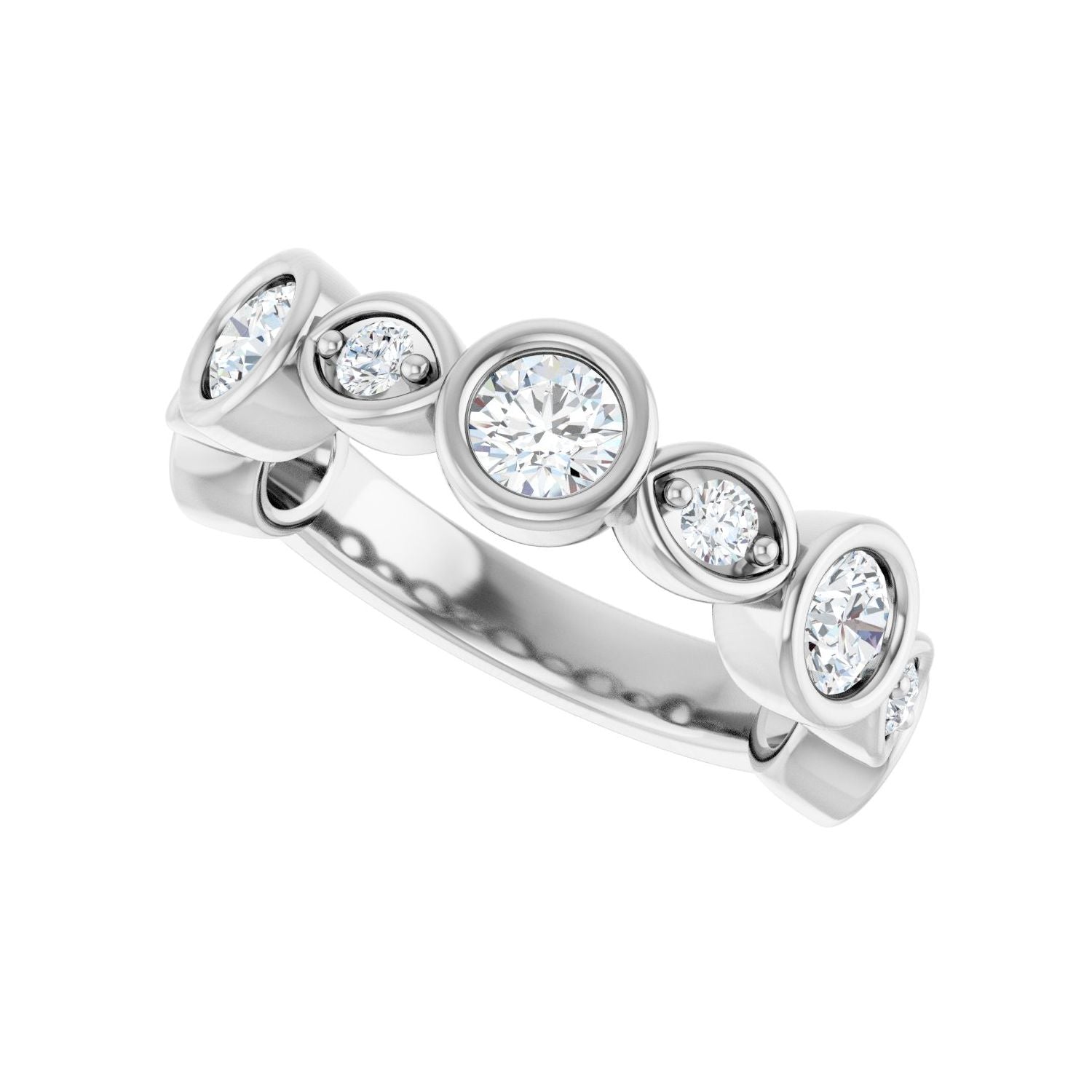 Anniversary Band - Round 3MM-4MM | Metal Type=14K White Gold | Diamond Size=4MM | Image 2