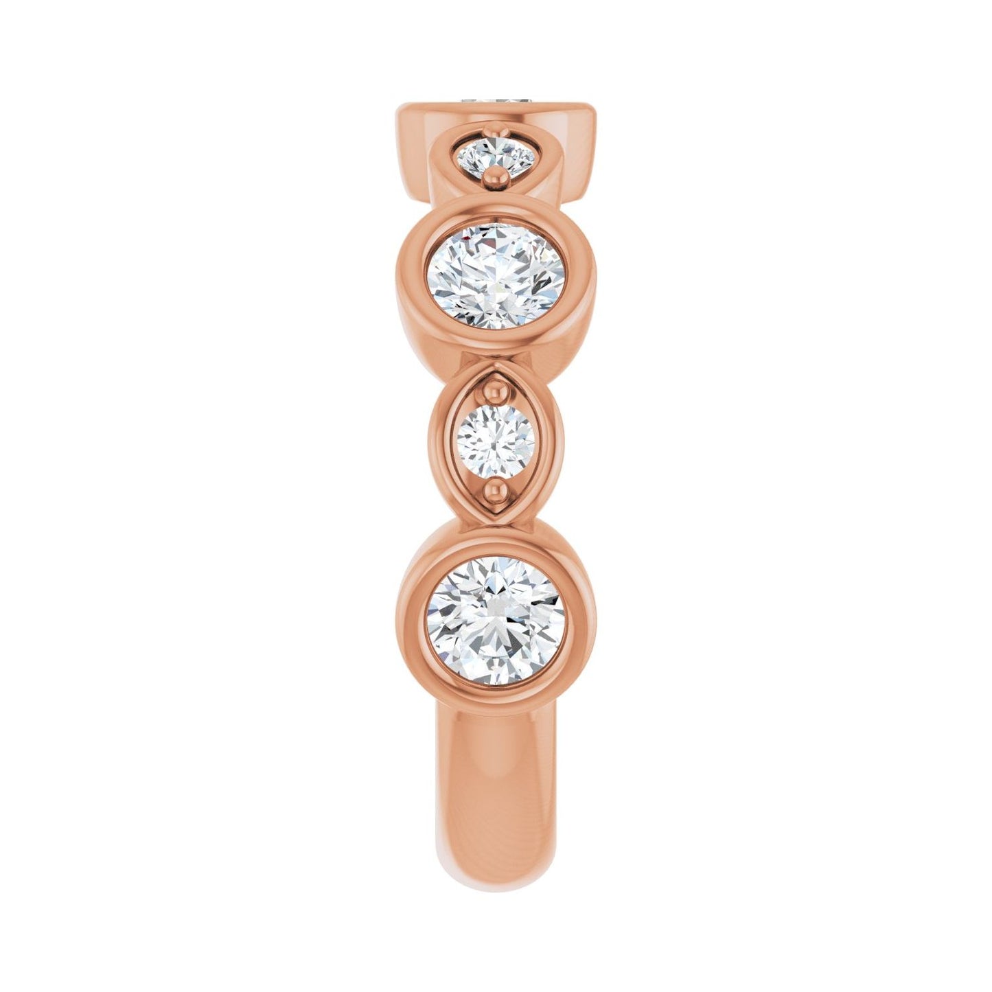 Anniversary Band - Round 3MM-4MM | Metal Type=14K Rose Gold | Diamond Size=4MM | Image 1