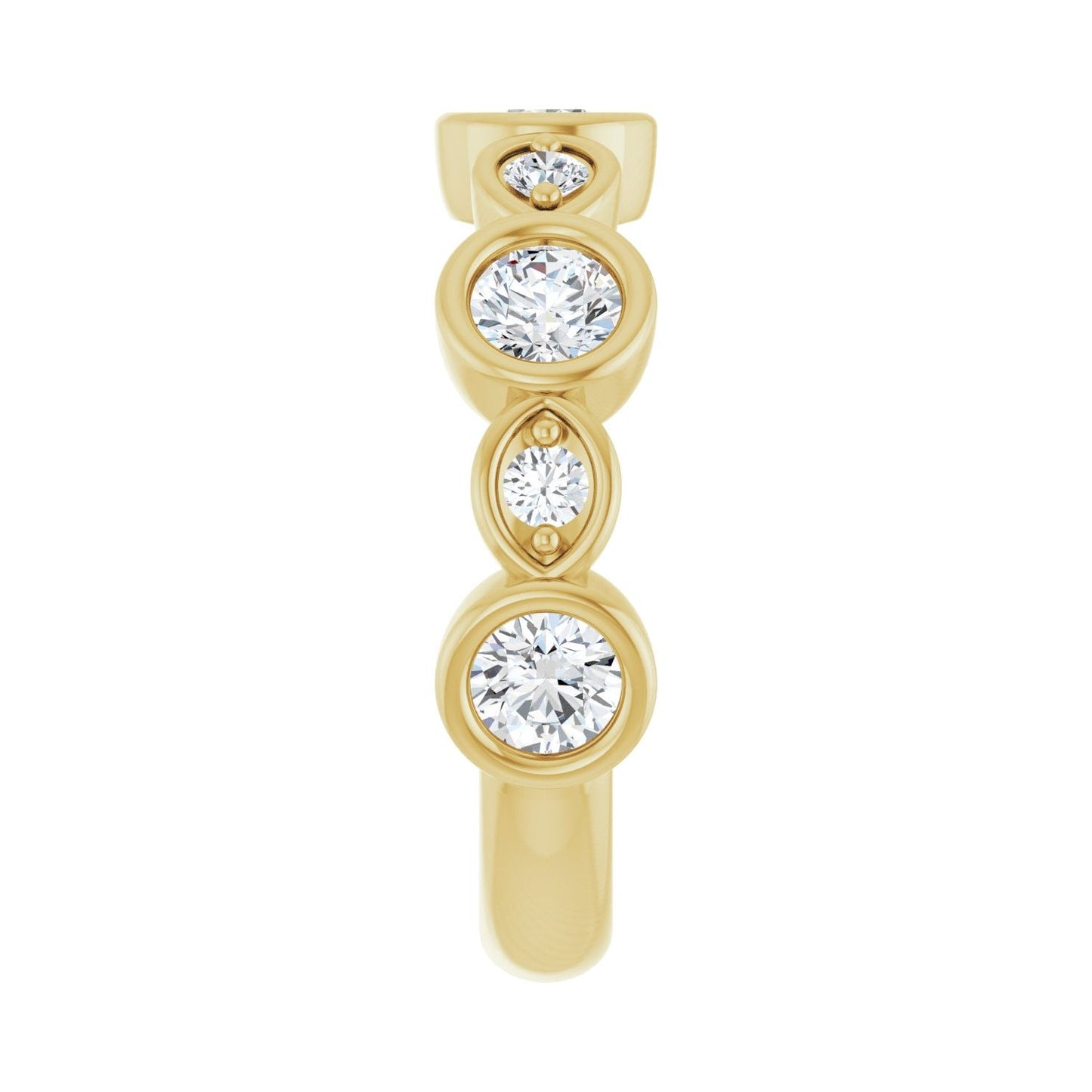 Anniversary Band - Round 3MM-4MM | Metal Type=14K Yellow Gold | Diamond Size=4MM | Image 1