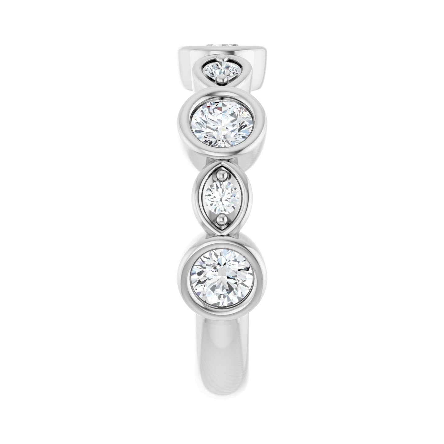 Anniversary Band - Round 3MM-4MM | Metal Type=14K White Gold | Diamond Size=4MM | Image 1