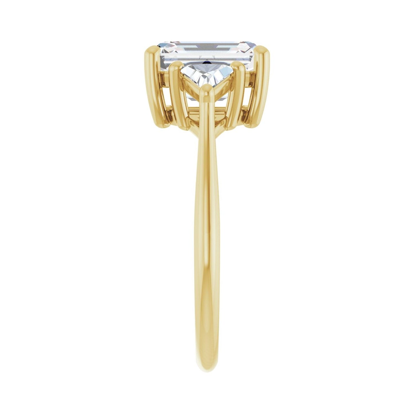 Emerald Three-Stone Engagement Ring | Metal Type=14K Yellow Gold | Center Stone Size=2.5 CT | Image 4