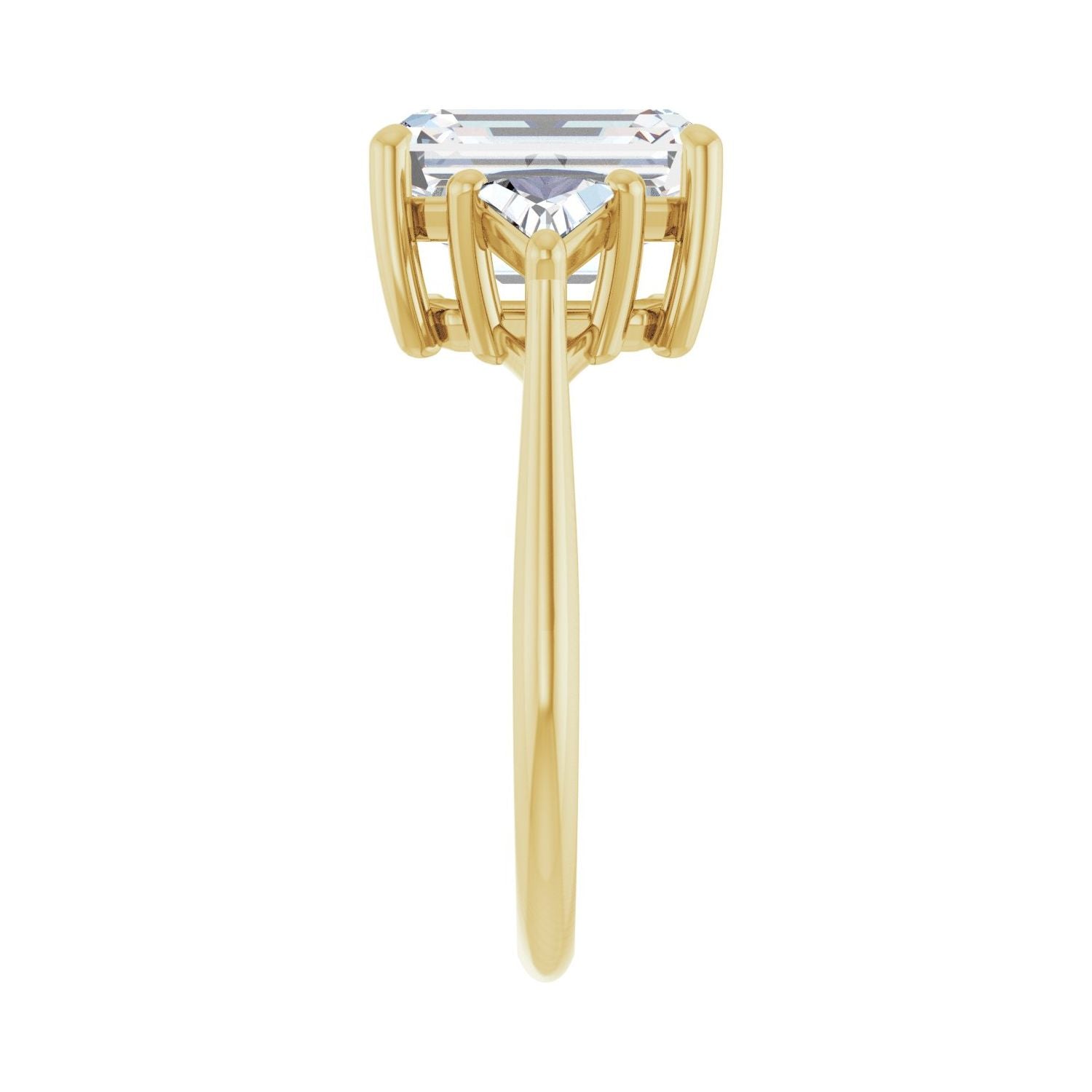 Emerald Three-Stone Engagement Ring | Metal Type=14K Yellow Gold | Center Stone Size=3 CT | Image 4