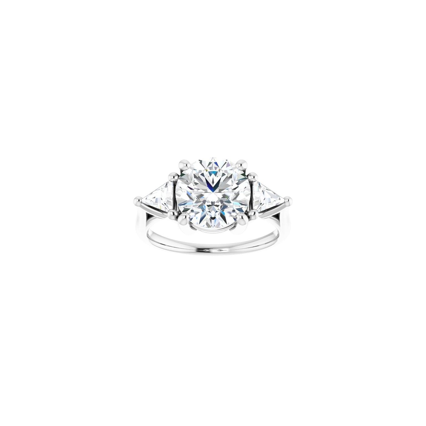 Round Three-Stone Engagement Ring | Metal Type=14K White Gold | Center Stone Size=2.5 CT | Image 3