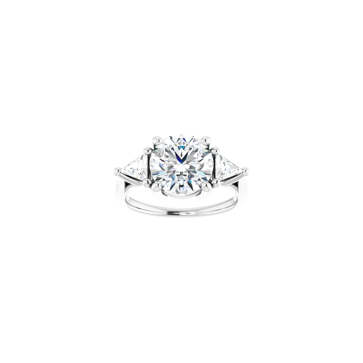 Round Three-Stone Engagement Ring | Metal Type=14K White Gold | Center Stone Size=2.5 CT | Image 3