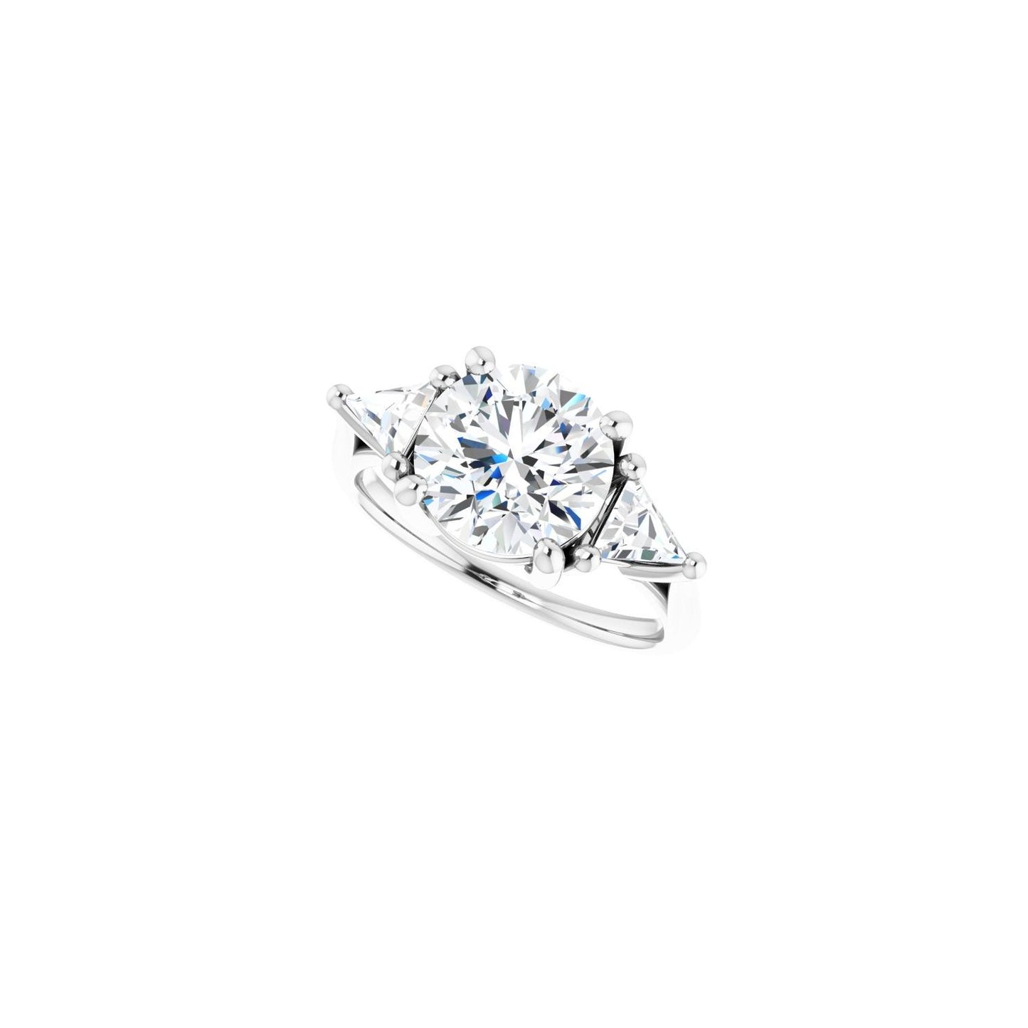 Round Three-Stone Engagement Ring | Metal Type=14K White Gold | Center Stone Size=2.5 CT | Image 5