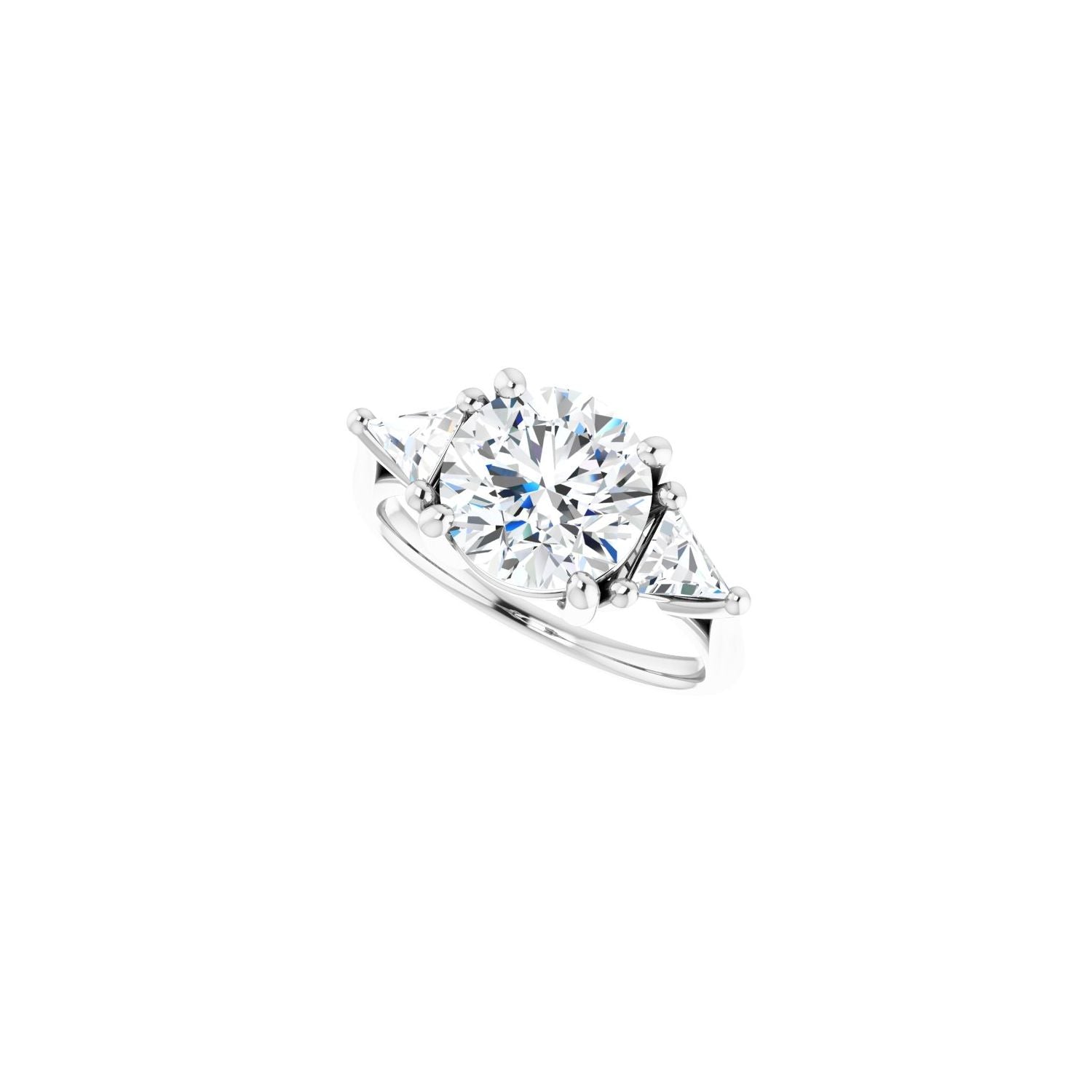 Round Three-Stone Engagement Ring | Metal Type=14K White Gold | Center Stone Size=2.5 CT | Image 5