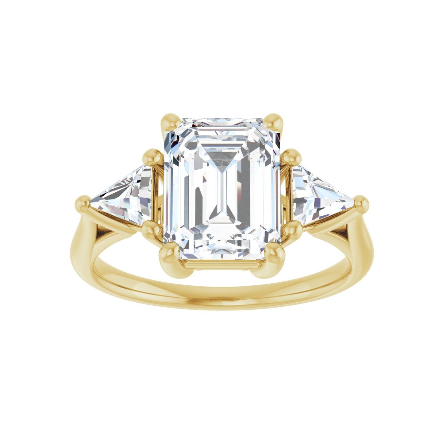 Emerald Three-Stone Engagement Ring | Metal Type=14K Yellow Gold | Center Stone Size=2.5 CT | Image 3
