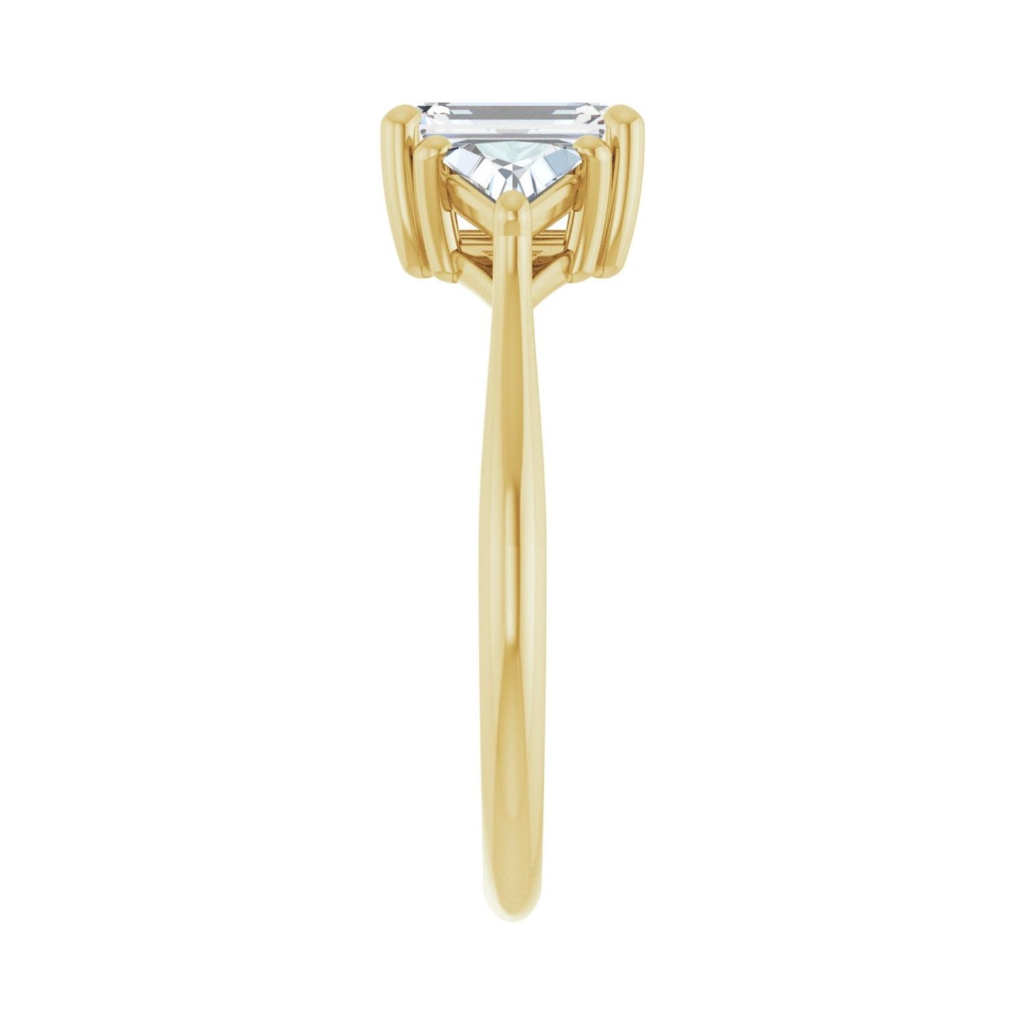 Emerald Three-Stone Engagement Ring | Metal Type=14K Yellow Gold | Center Stone Size=1.5 CT | Image 4
