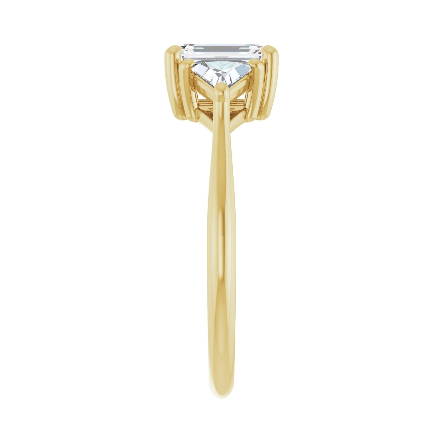 Emerald Three-Stone Engagement Ring | Metal Type=14K Yellow Gold | Center Stone Size=1.5 CT | Image 4