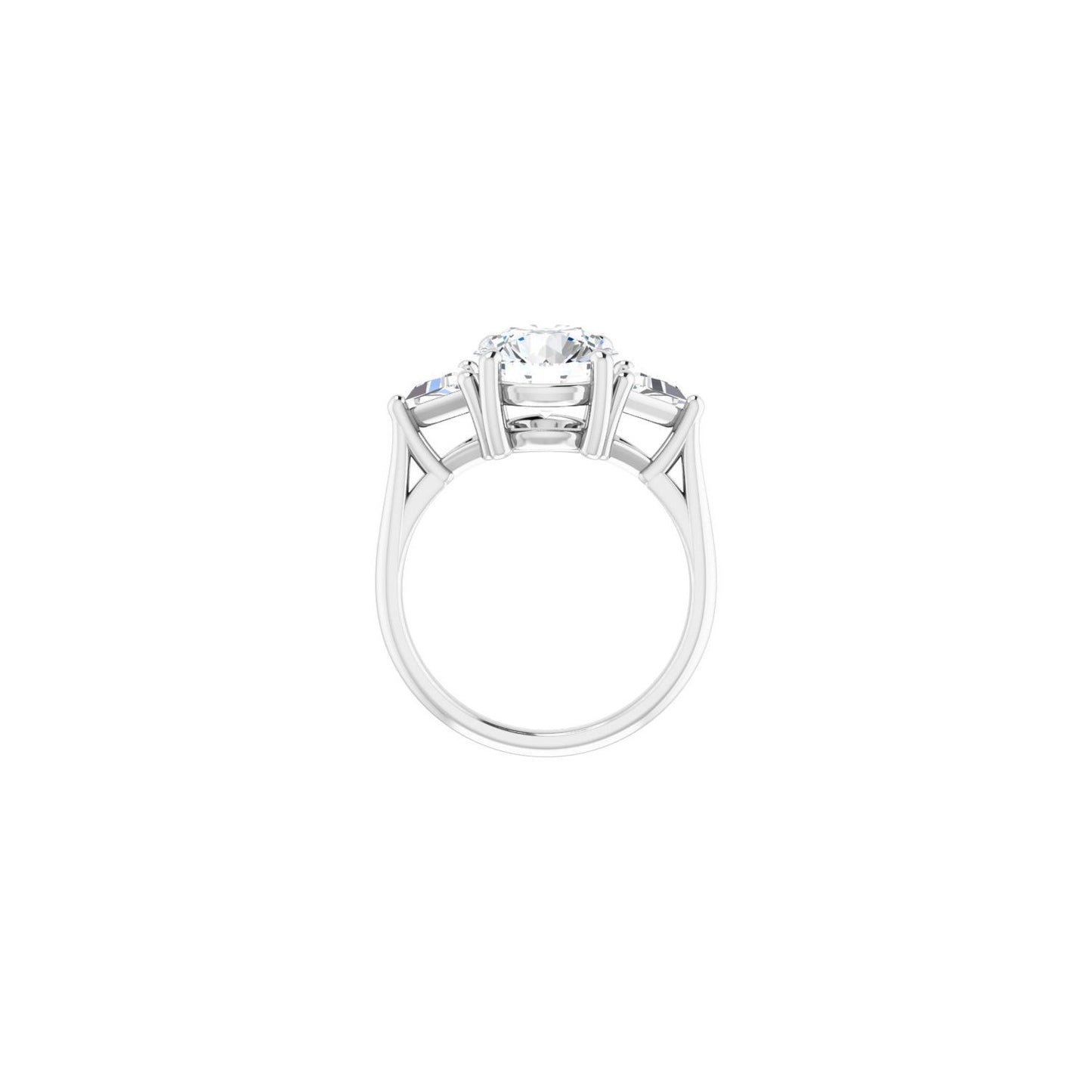 Round Three-Stone Engagement Ring | Metal Type=14K White Gold | Center Stone Size=2.5 CT | Image 2