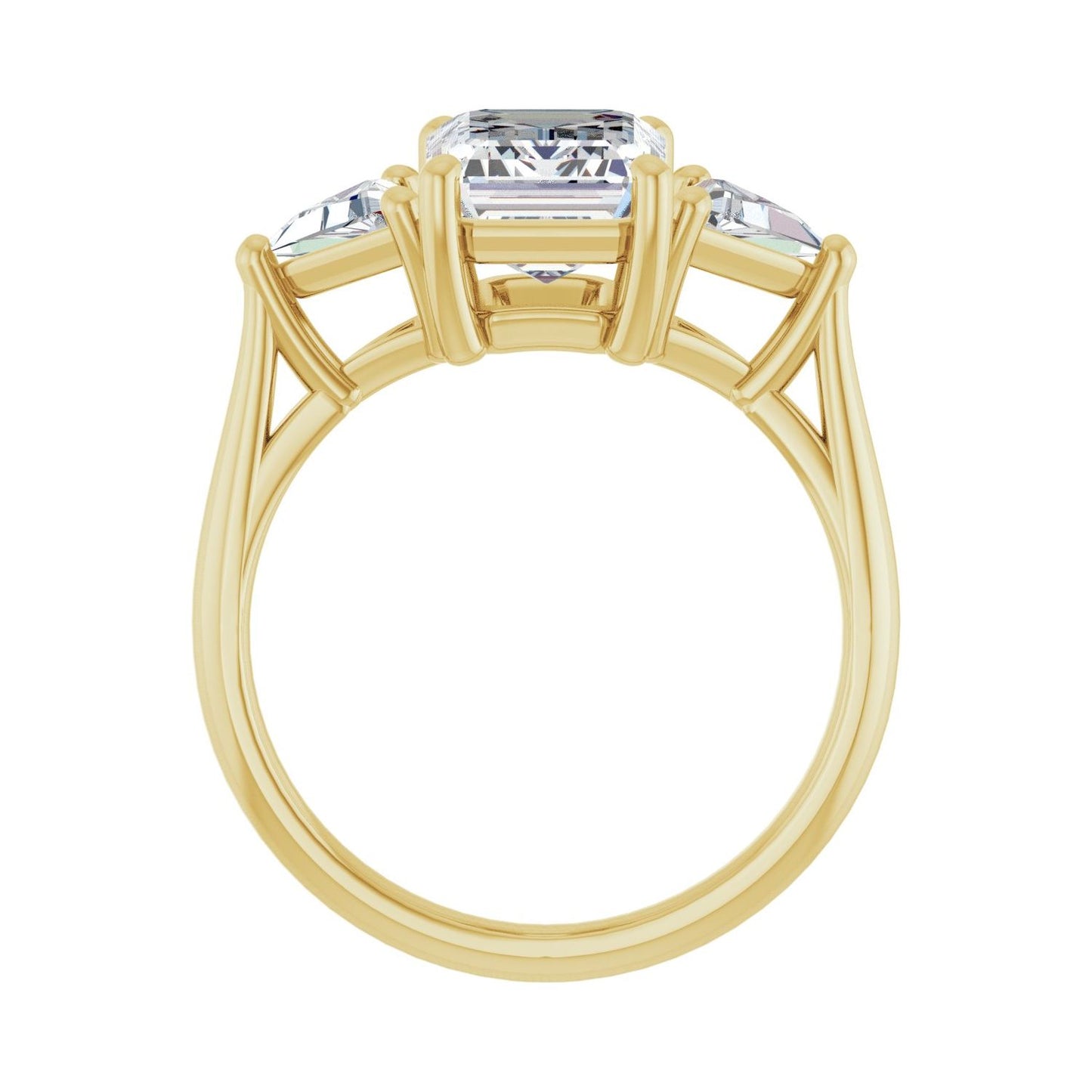 Emerald Three-Stone Engagement Ring | Metal Type=14K Yellow Gold | Center Stone Size=2.5 CT | Image 2