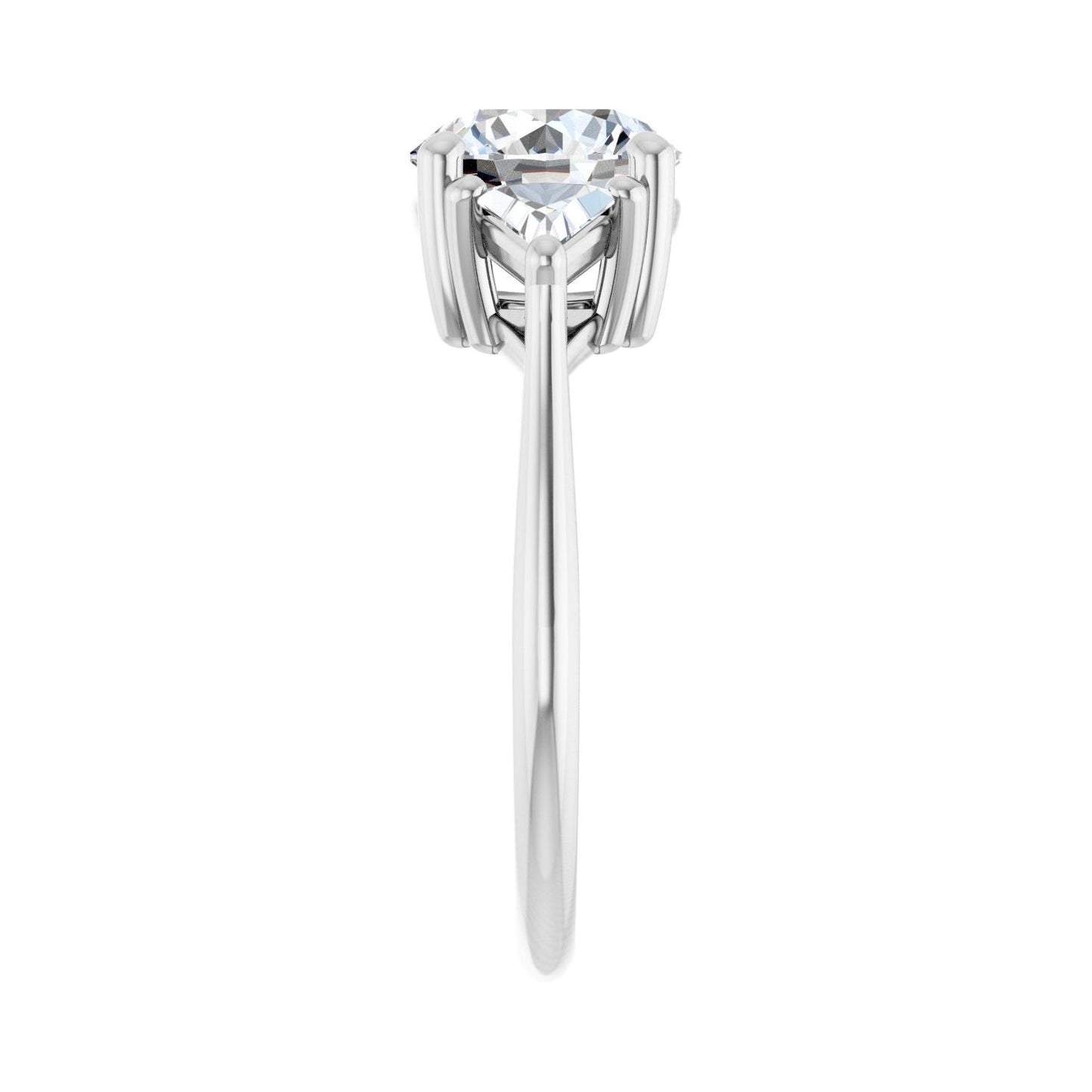 Round Three-Stone Engagement Ring | Metal Type=14K White Gold | Center Stone Size=2 CT | Image 4