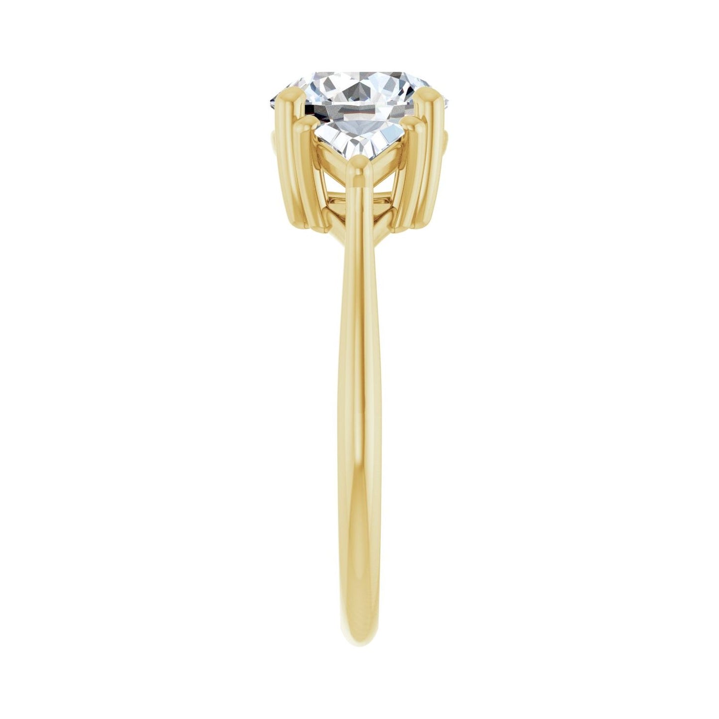 Round Three-Stone Engagement Ring | Metal Type=14K Yellow Gold | Center Stone Size=2 CT | Image 4
