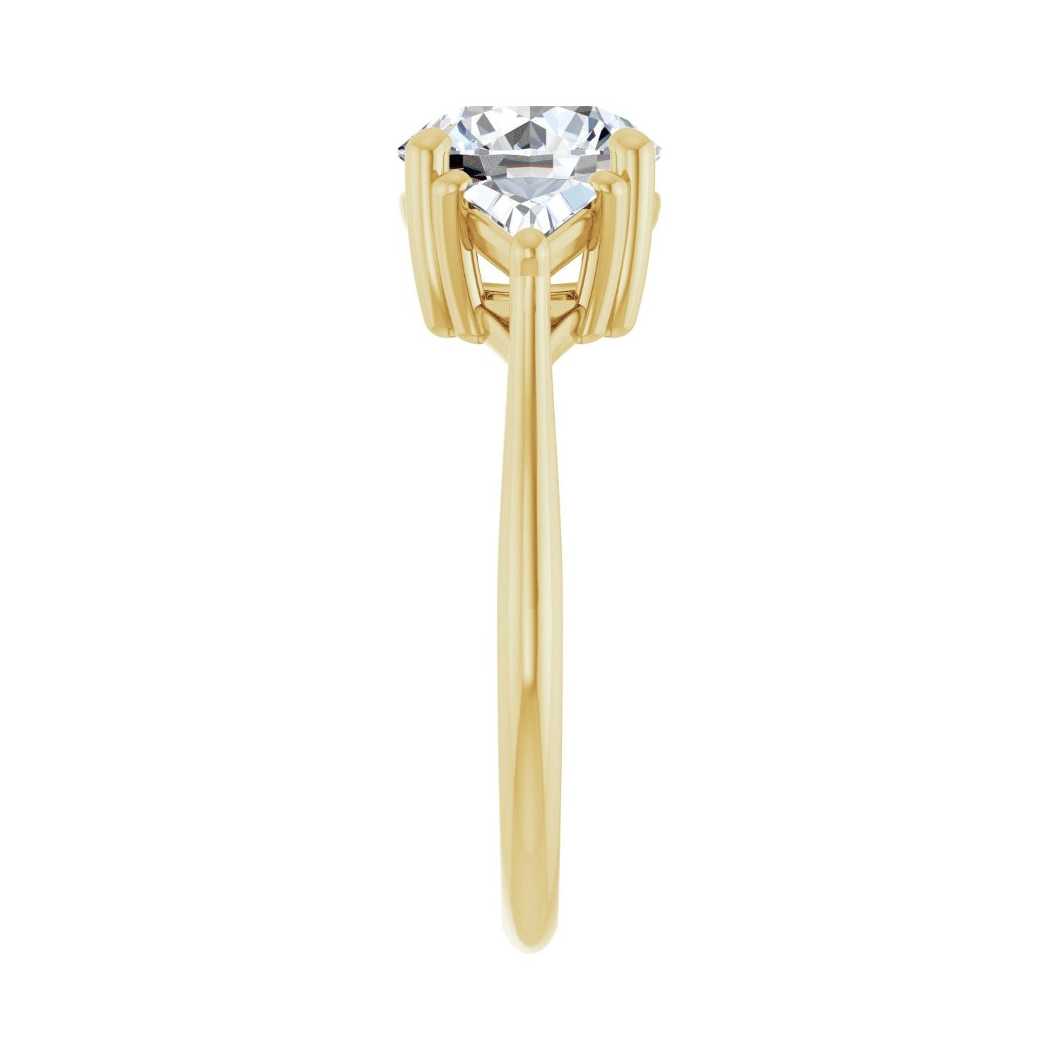 Round Three-Stone Engagement Ring | Metal Type=14K Yellow Gold | Center Stone Size=2 CT | Image 4