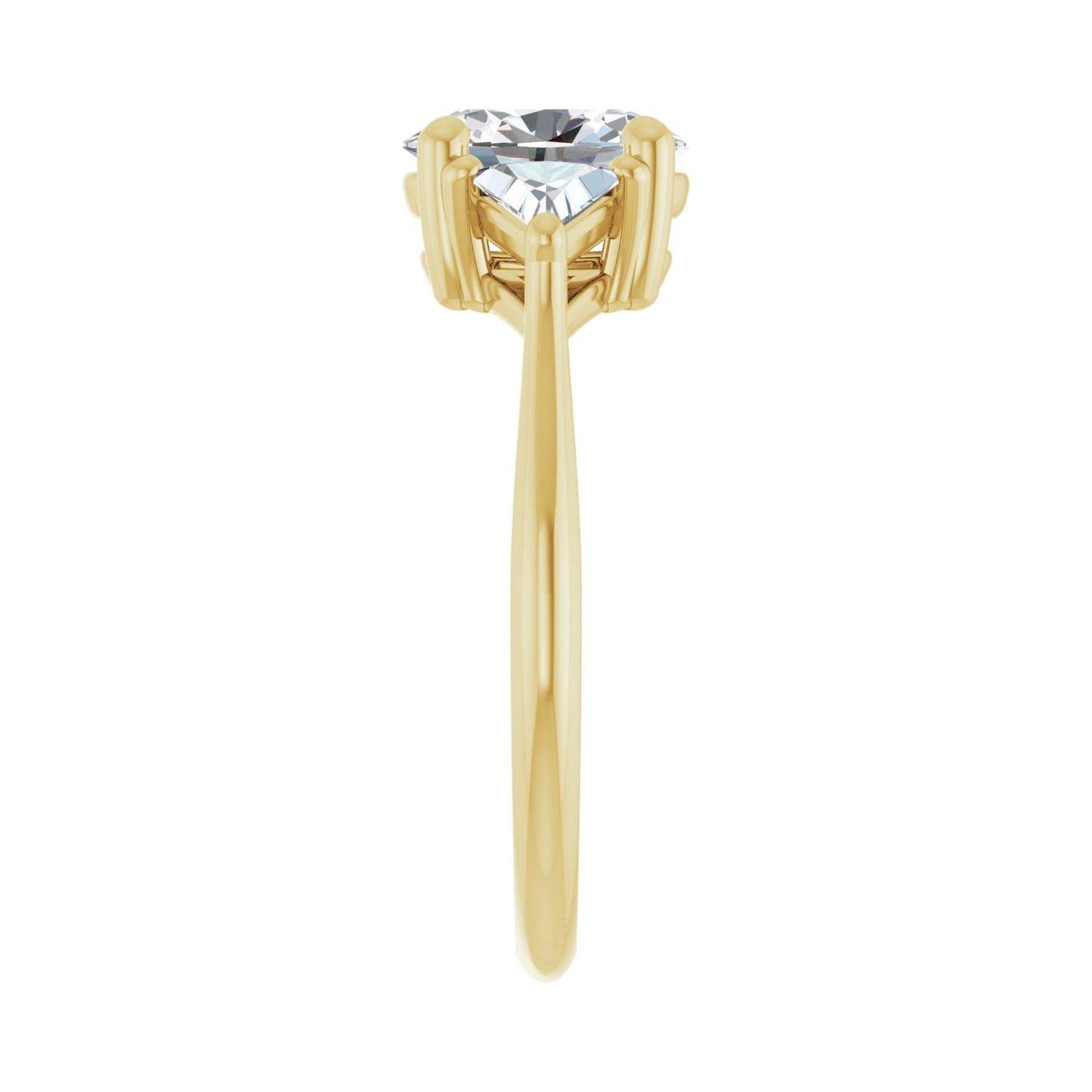 Oval Three-Stone Engagement Ring | Metal Type=14K Yellow Gold | Center Stone Size=1.5 CT | Image 4