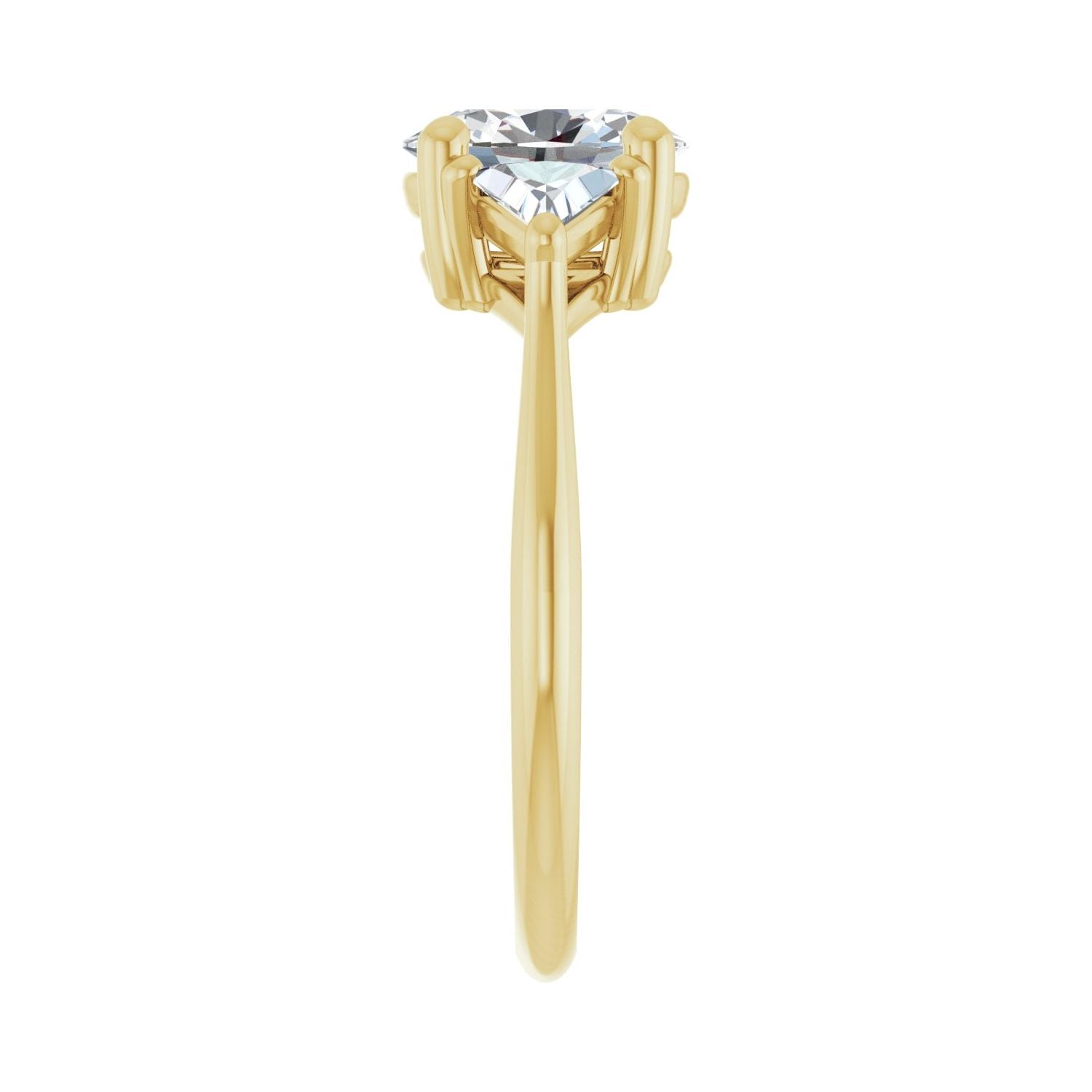 Oval Three-Stone Engagement Ring | Metal Type=14K Yellow Gold | Center Stone Size=1.5 CT | Image 4