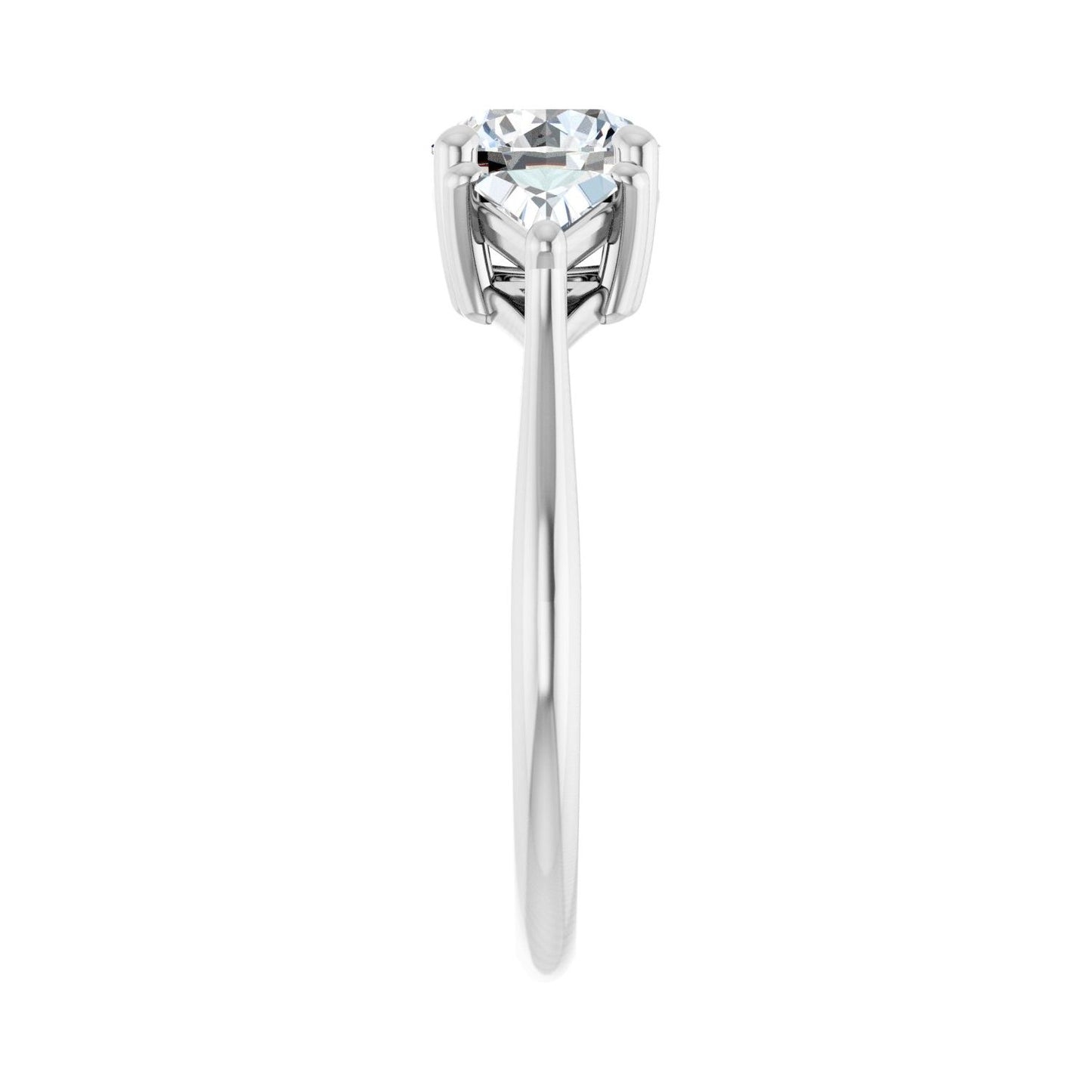 Round Three-Stone Engagement Ring | Metal Type=14K White Gold | Center Stone Size=1 CT | Image 4