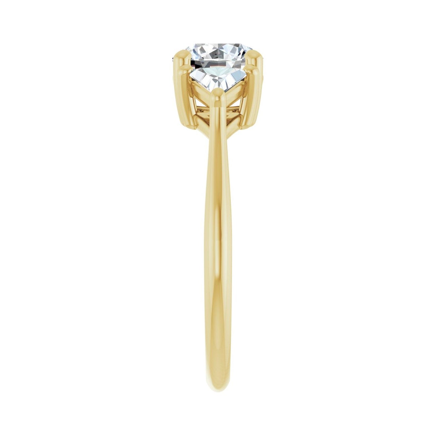 Round Three-Stone Engagement Ring | Metal Type=14K Yellow Gold | Center Stone Size=1 CT | Image 4