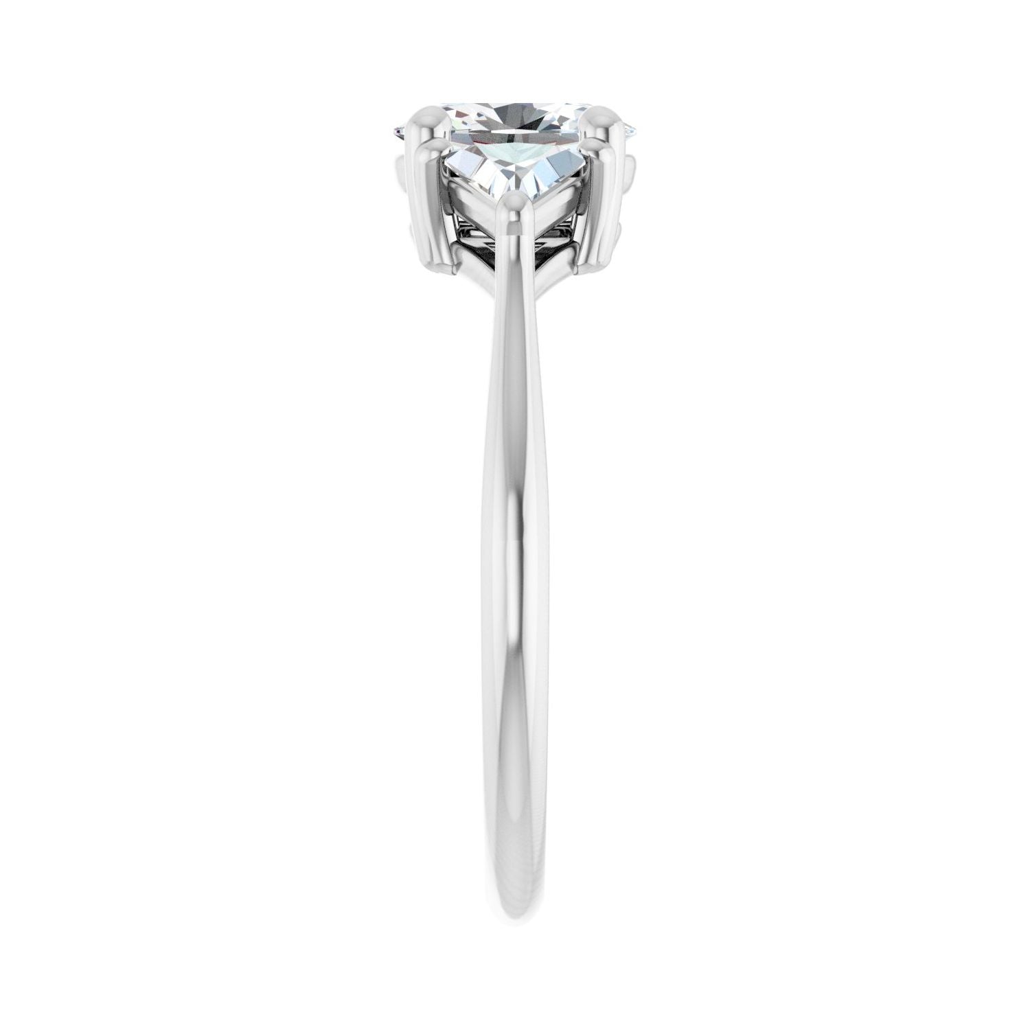 Oval Three-Stone Engagement Ring | Metal Type=14K White Gold | Center Stone Size=1 CT | Image 4