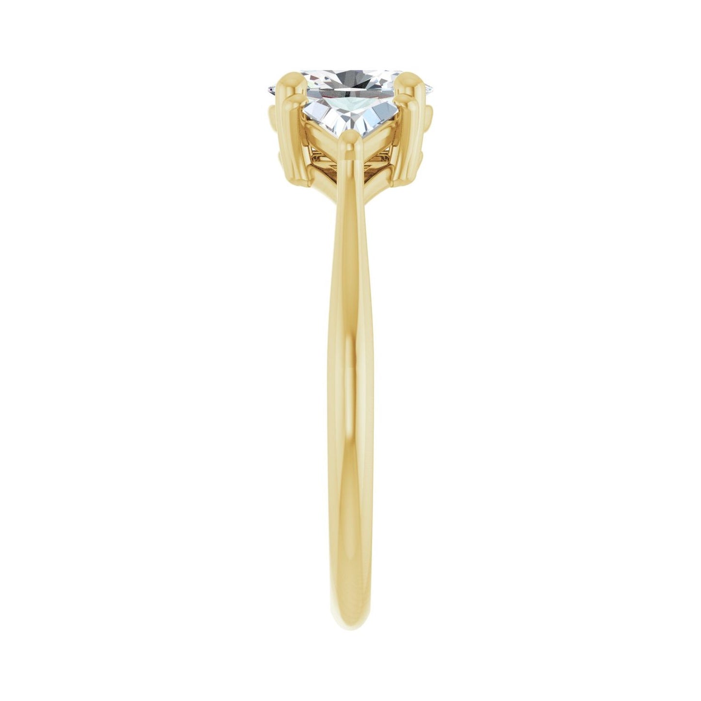 Oval Three-Stone Engagement Ring | Metal Type=14K Yellow Gold | Center Stone Size=1 CT | Image 4