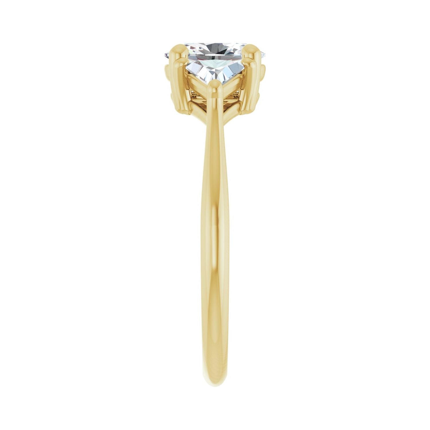 Oval Three-Stone Engagement Ring | Metal Type=14K Yellow Gold | Center Stone Size=1 CT | Image 4