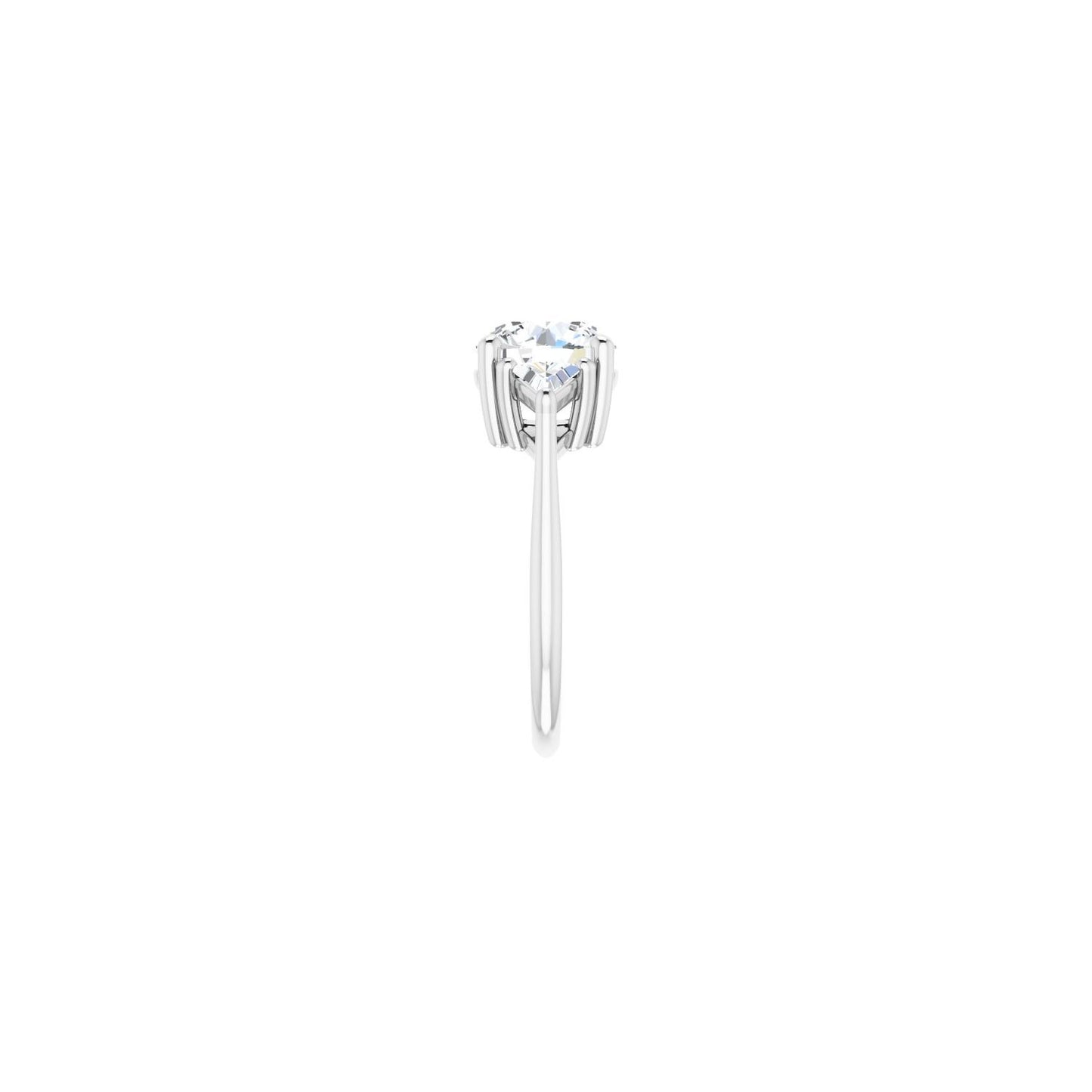 Round Three-Stone Engagement Ring | Metal Type=14K White Gold | Center Stone Size=2.5 CT | Image 4
