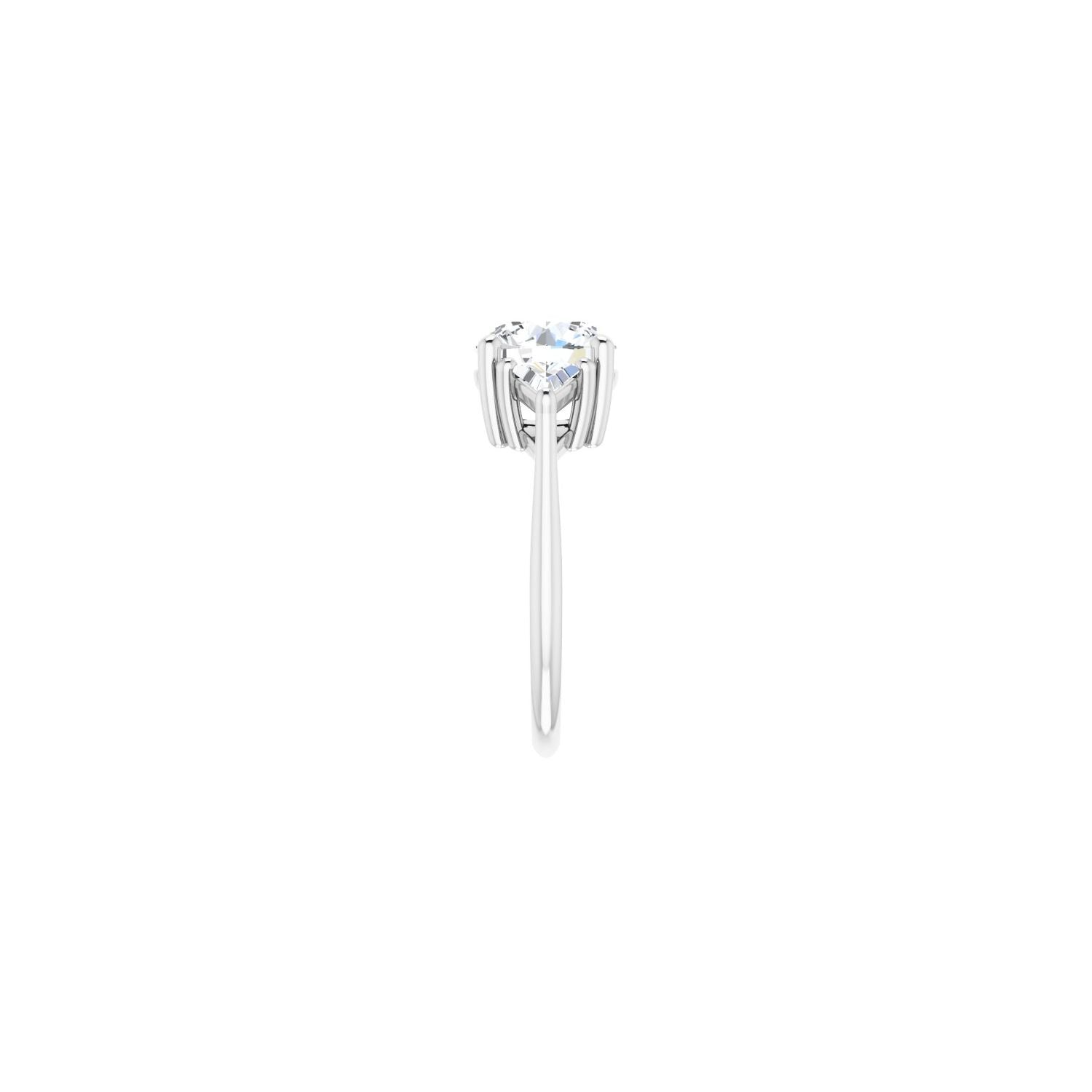 Round Three-Stone Engagement Ring | Metal Type=14K White Gold | Center Stone Size=2.5 CT | Image 4