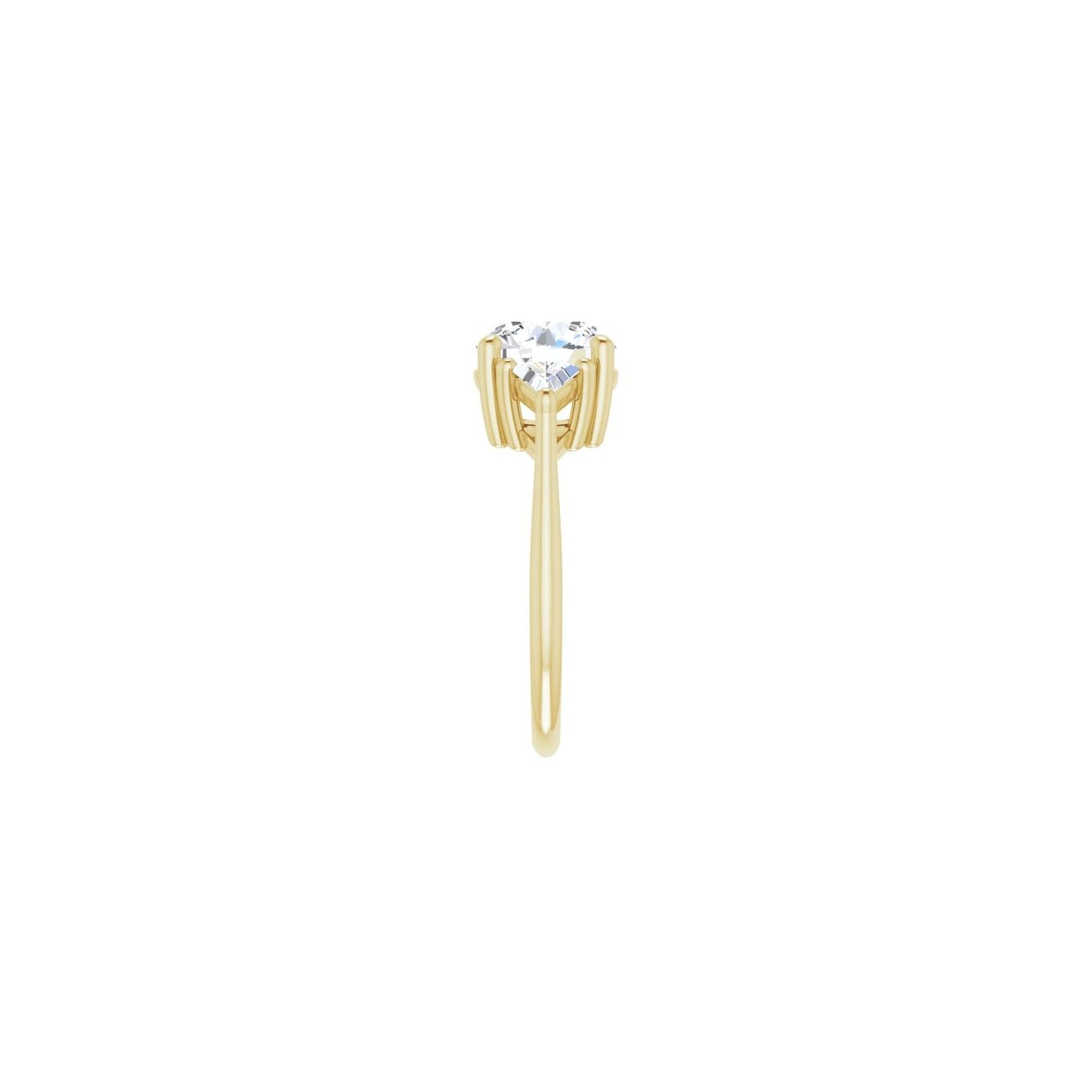 Round Three-Stone Engagement Ring | Metal Type=14K Yellow Gold | Center Stone Size=2.5 CT | Image 4