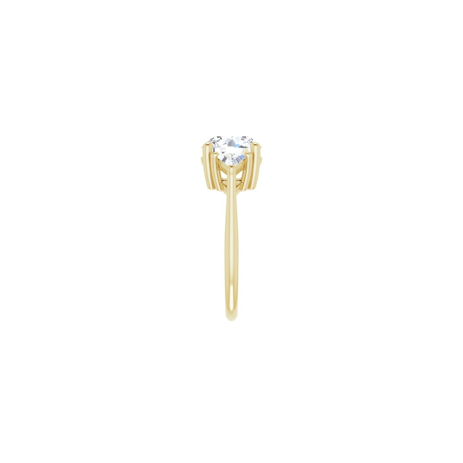 Round Three-Stone Engagement Ring | Metal Type=14K Yellow Gold | Center Stone Size=2.5 CT | Image 4