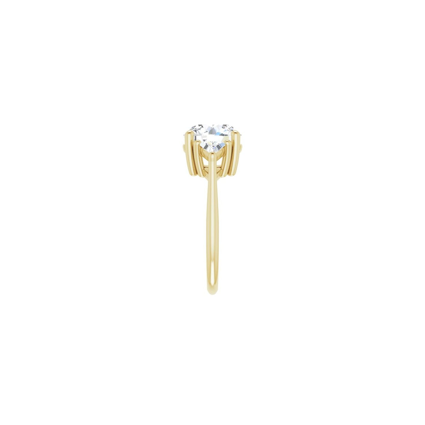 Round Three-Stone Engagement Ring | Metal Type=14K Yellow Gold | Center Stone Size=3 CT | Image 4