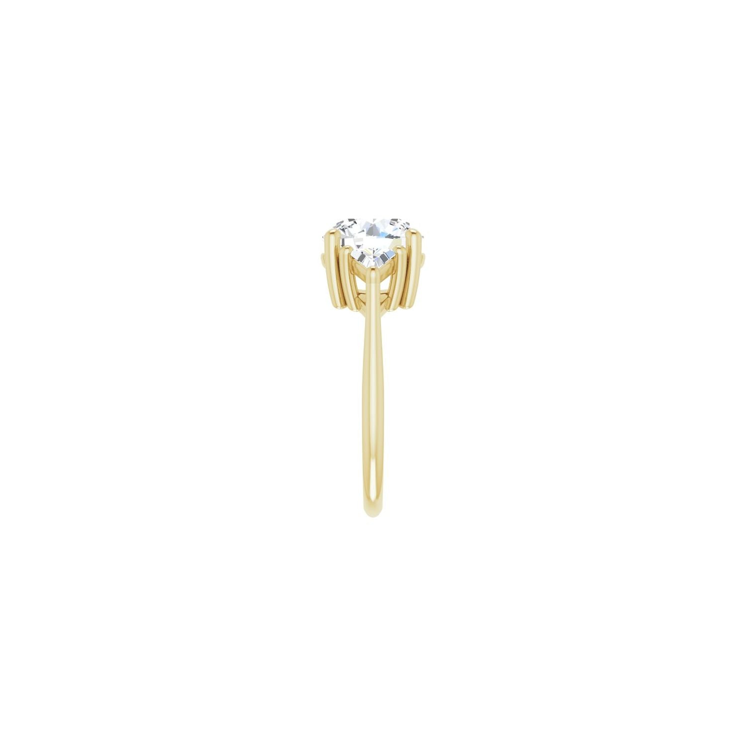 Round Three-Stone Engagement Ring | Metal Type=14K Yellow Gold | Center Stone Size=3 CT | Image 4