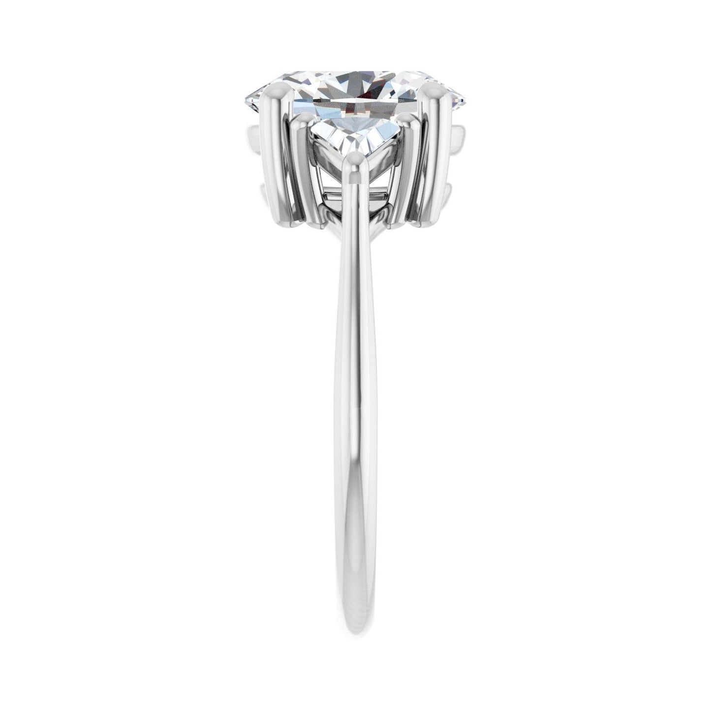 Oval Three-Stone Engagement Ring | Metal Type=14K White Gold | Center Stone Size=2.5 CT | Image 4