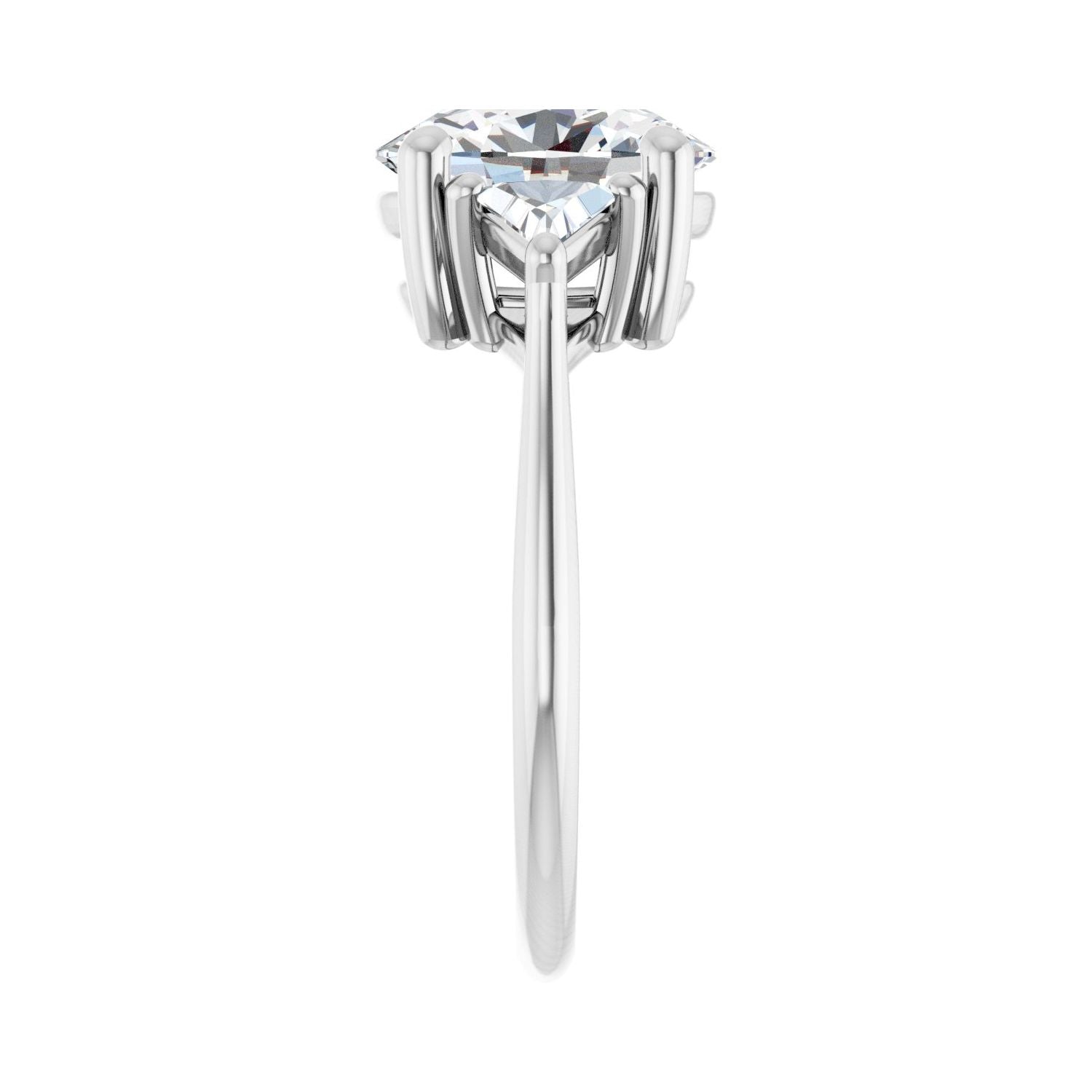 Oval Three-Stone Engagement Ring | Metal Type=14K White Gold | Center Stone Size=2.5 CT | Image 4