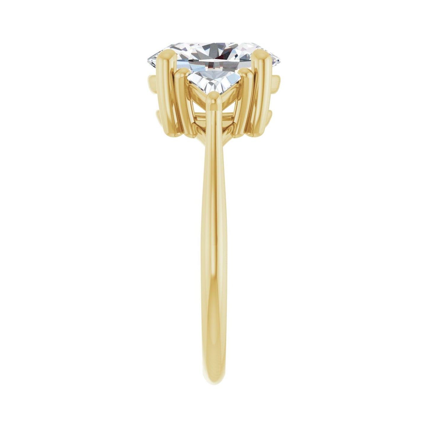 Oval Three-Stone Engagement Ring | Metal Type=14K Yellow Gold | Center Stone Size=2.5 CT | Image 4
