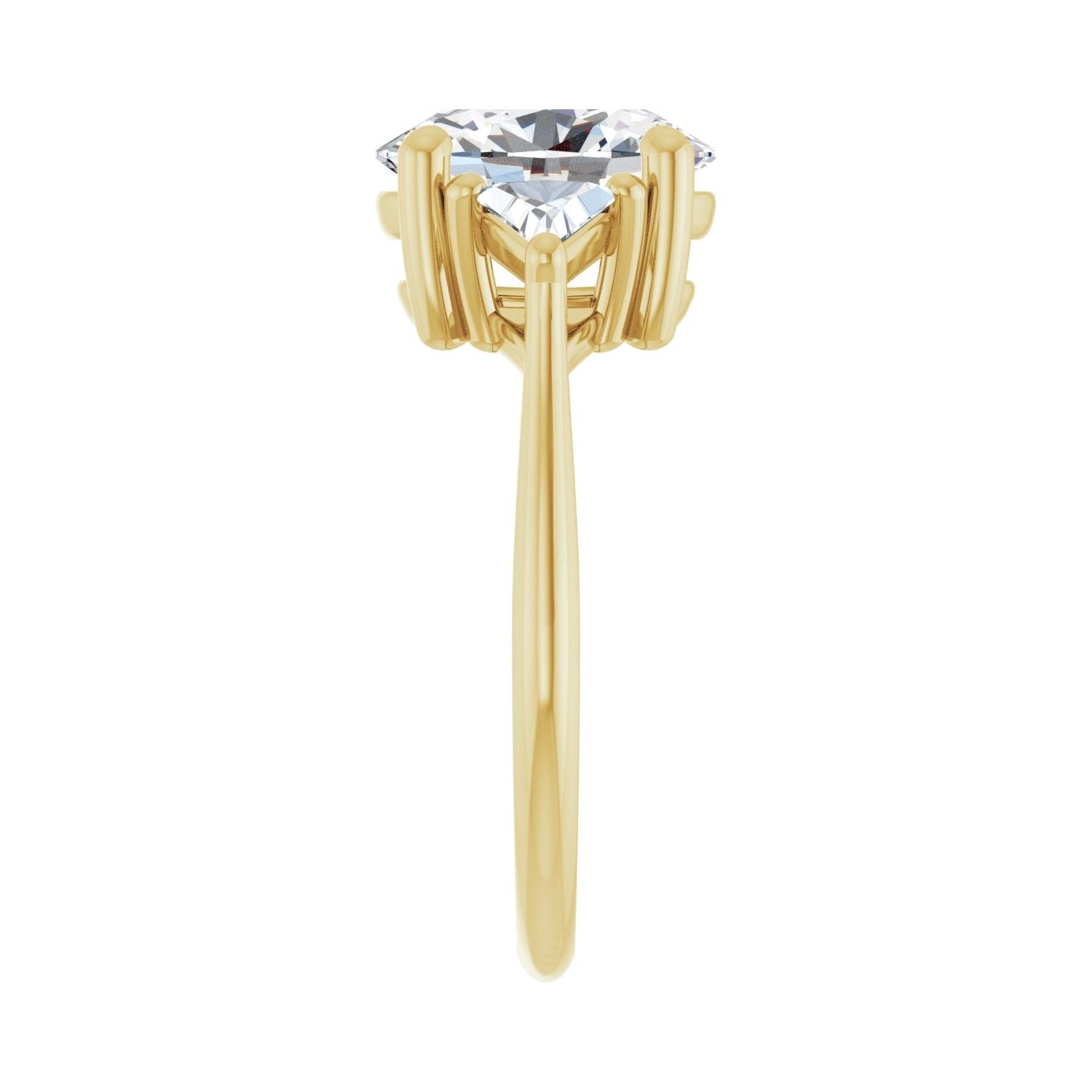 Oval Three-Stone Engagement Ring | Metal Type=14K Yellow Gold | Center Stone Size=2.5 CT | Image 4