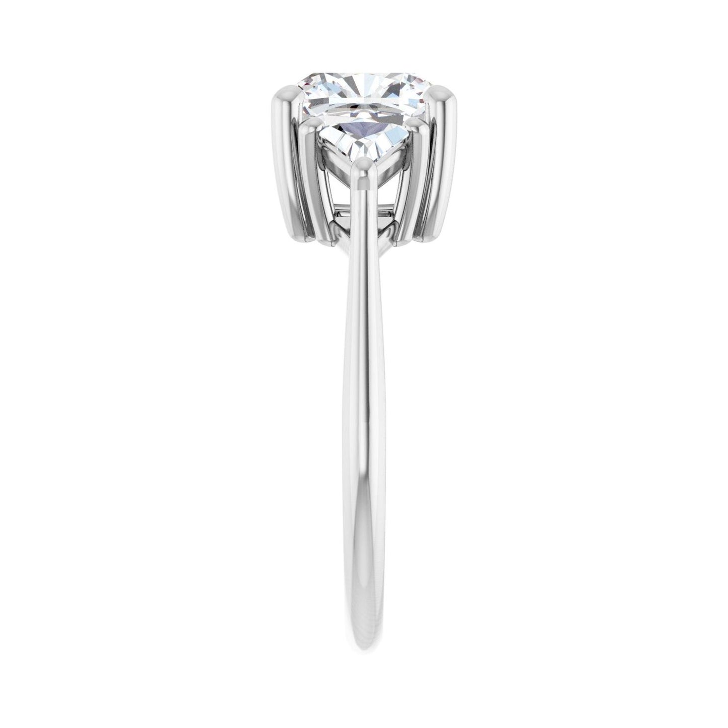 Cushion Three-Stone Engagement Ring | Metal Type=14K White Gold | Center Stone Size=3 CT | Image 4