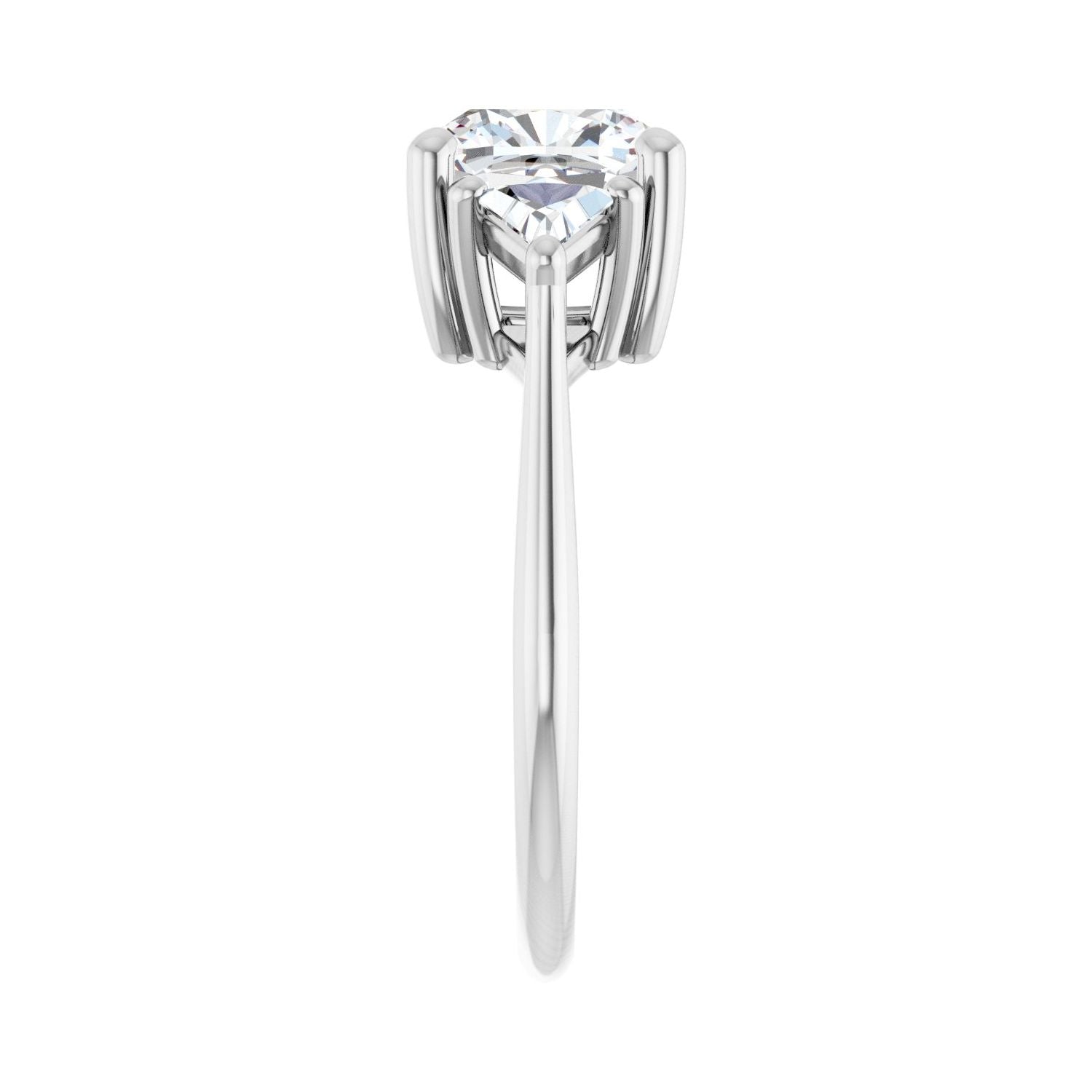 Cushion Three-Stone Engagement Ring | Metal Type=14K White Gold | Center Stone Size=3 CT | Image 4
