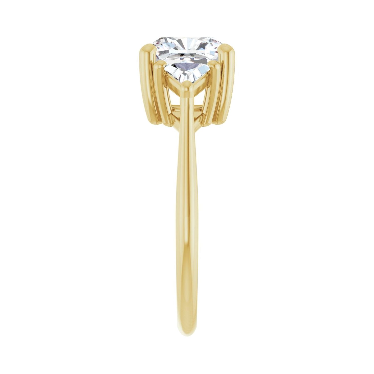 Cushion Three-Stone Engagement Ring | Metal Type=14K Yellow Gold | Center Stone Size=3 CT | Image 4