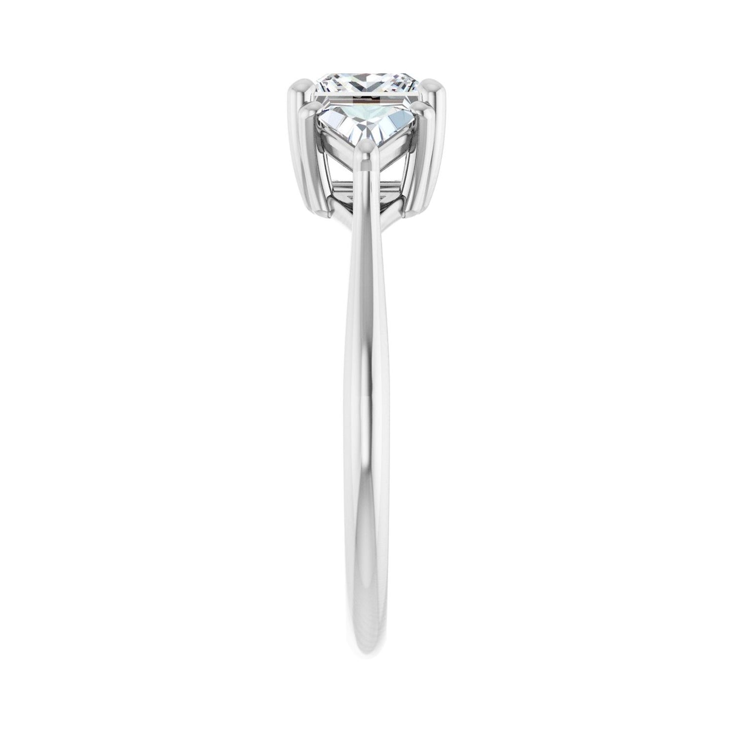 Square Three-Stone Engagement Ring | Metal Type=14K White Gold | Center Stone Size=1 CT | Image 4