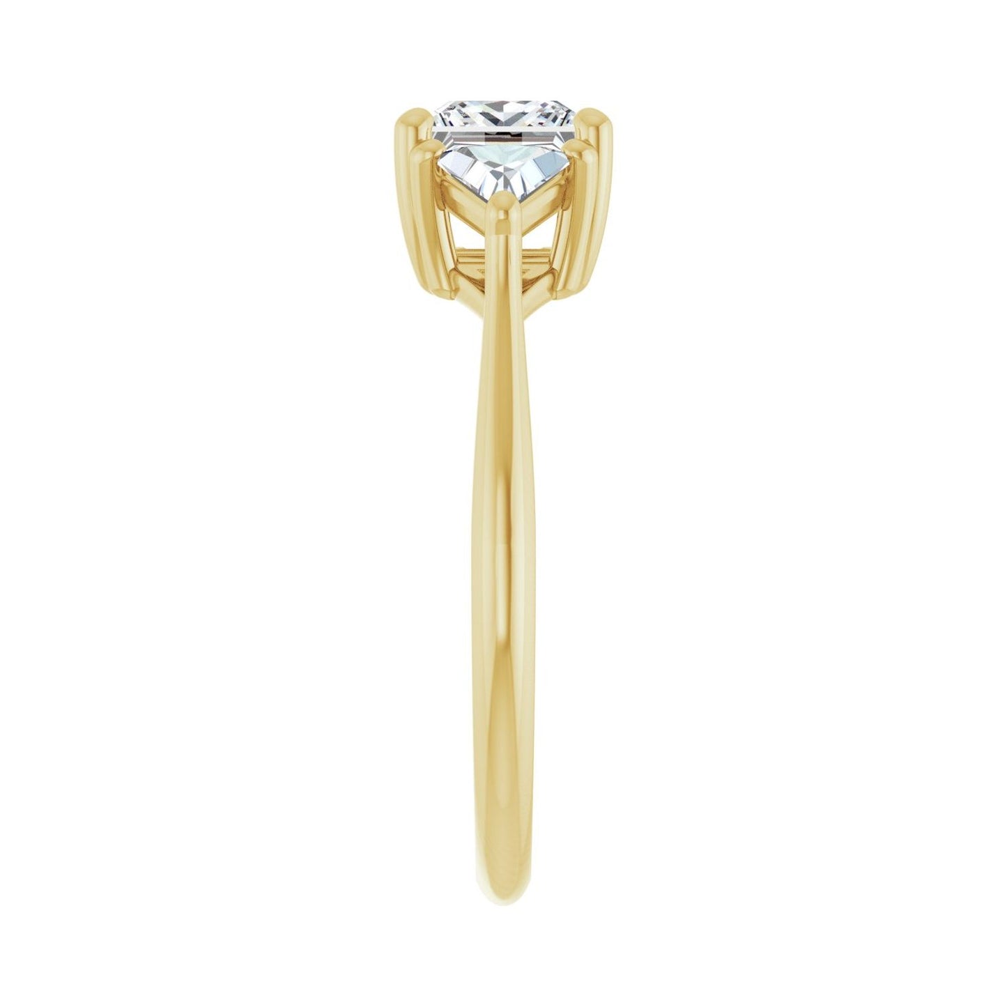 Square Three-Stone Engagement Ring | Metal Type=14K Yellow Gold | Center Stone Size=1 CT | Image 4