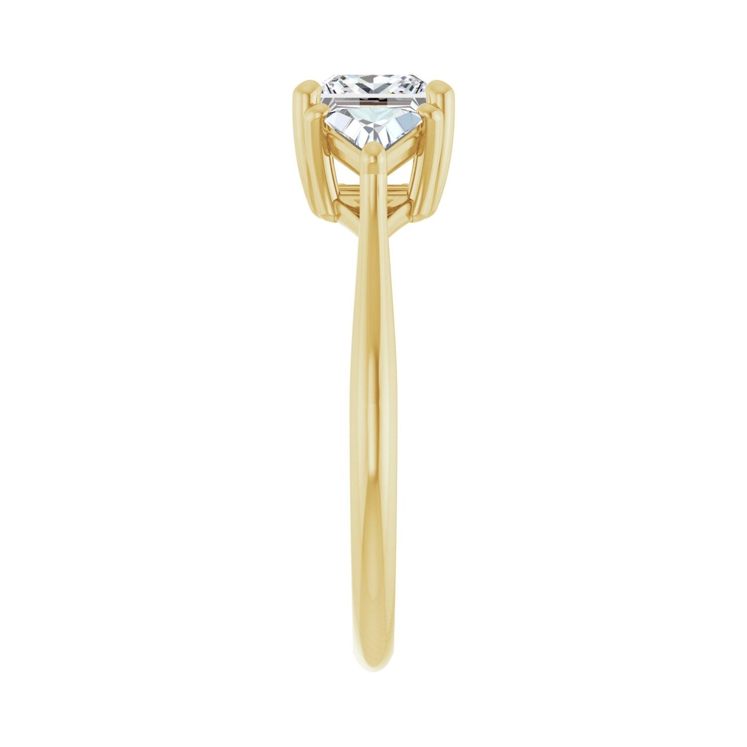 Square Three-Stone Engagement Ring | Metal Type=14K Yellow Gold | Center Stone Size=1 CT | Image 4