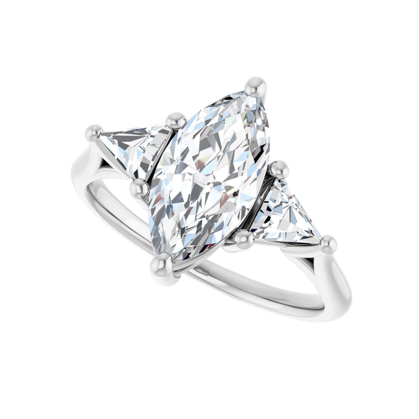 Marquise Three-Stone Engagement Ring | Metal Type=14K White Gold | Center Stone Size=1.5 CT | Image 5