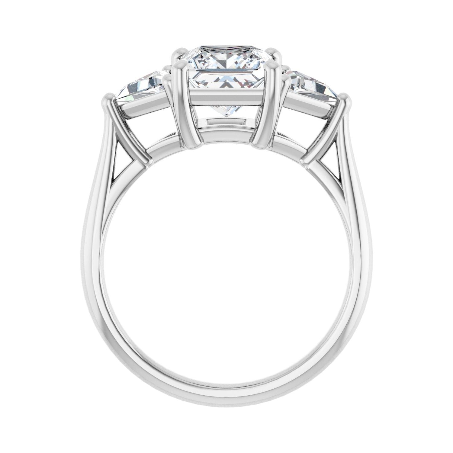Square Three-Stone Engagement Ring | Metal Type=14K White Gold | Center Stone Size=1.5 CT | Image 2
